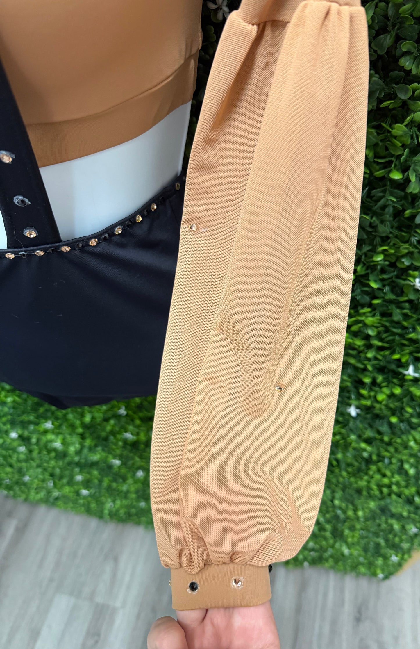 Child Medium Tan/Black 2 piece with Suspenders