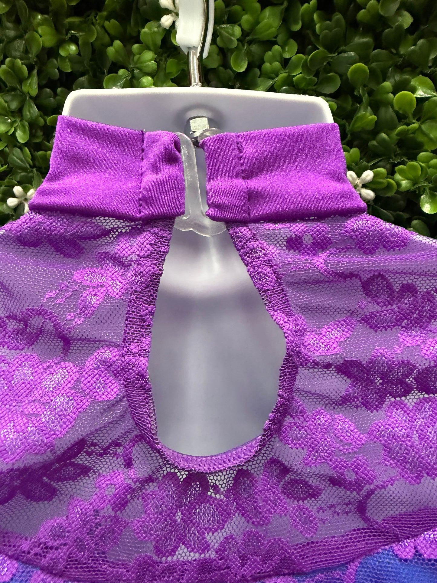 Child X-Small Purple Lace Leo with Skirt Costume