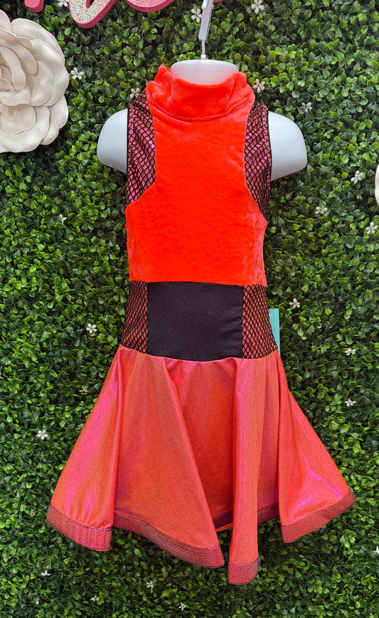 Child Medium Orange and Pink Dance Dress Costume