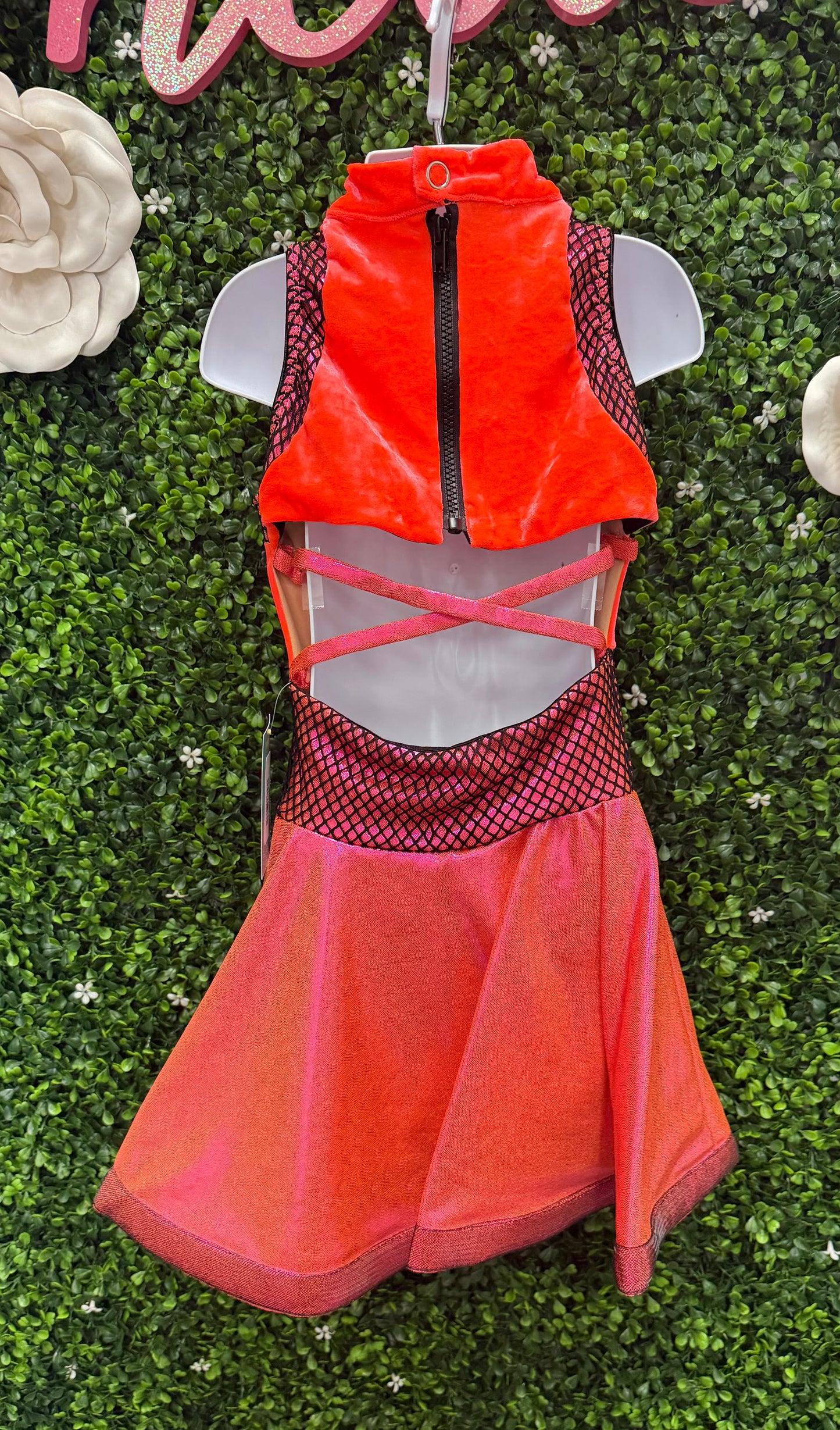 Child Medium Orange Pink Costume