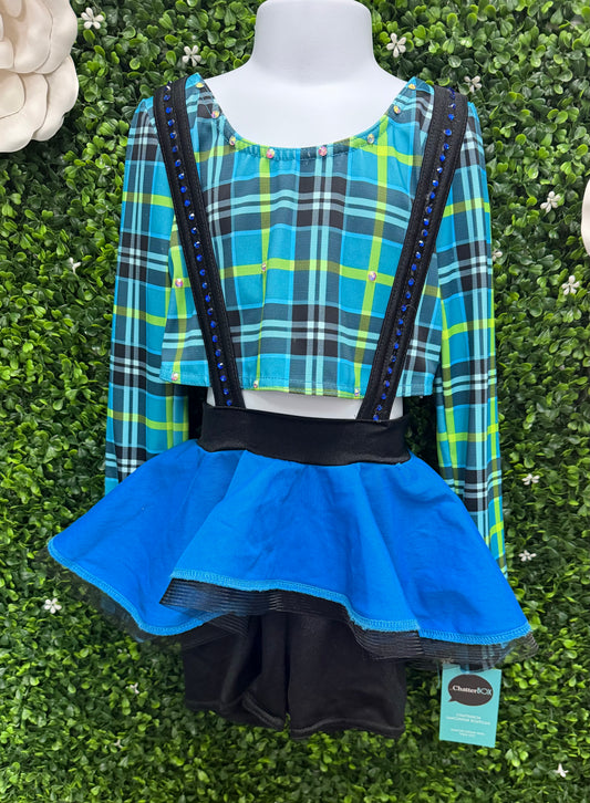 Child Medium Plaid Blue Green Costume