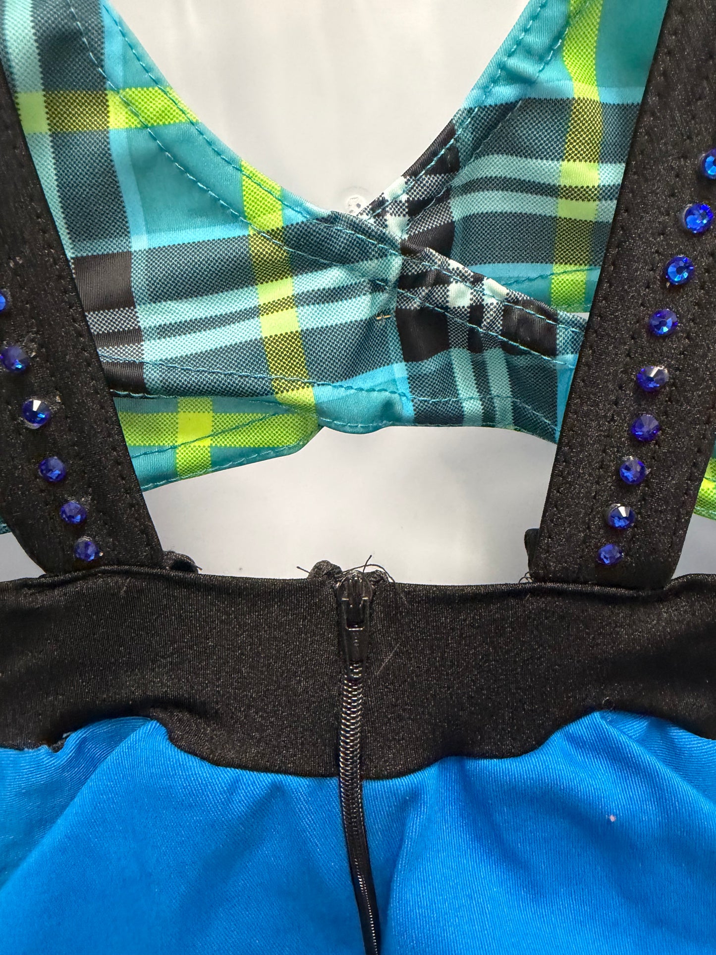 Child Medium Plaid Blue Green Costume