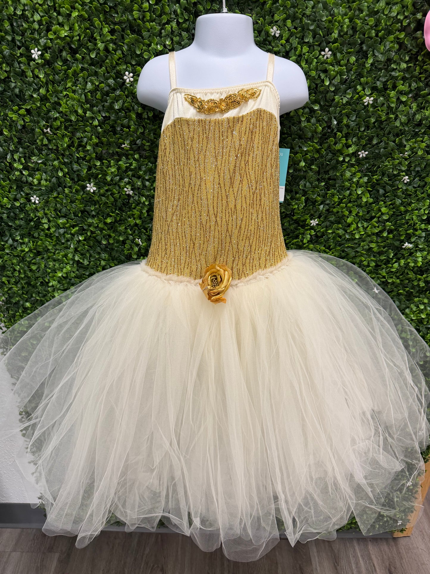 Child Medium Gold/Cream Ballet Dress