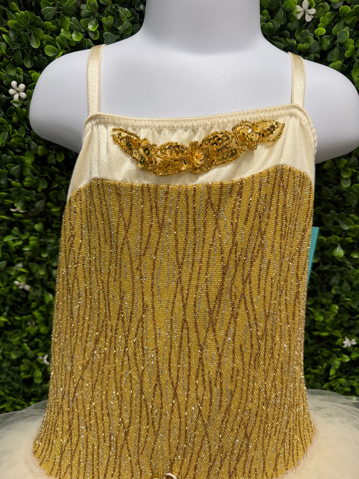 Child Medium Gold/Cream Ballet Dress