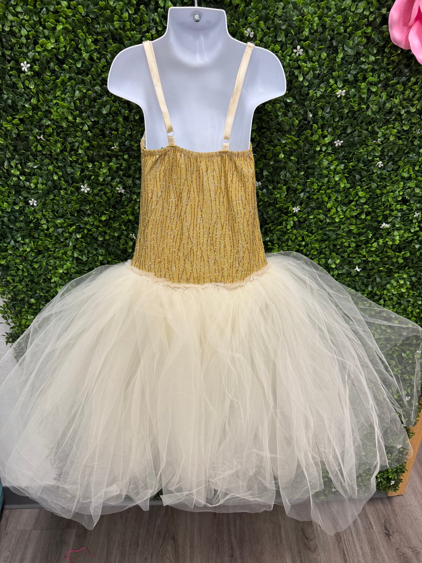 Child Medium Gold/Cream Ballet Dress