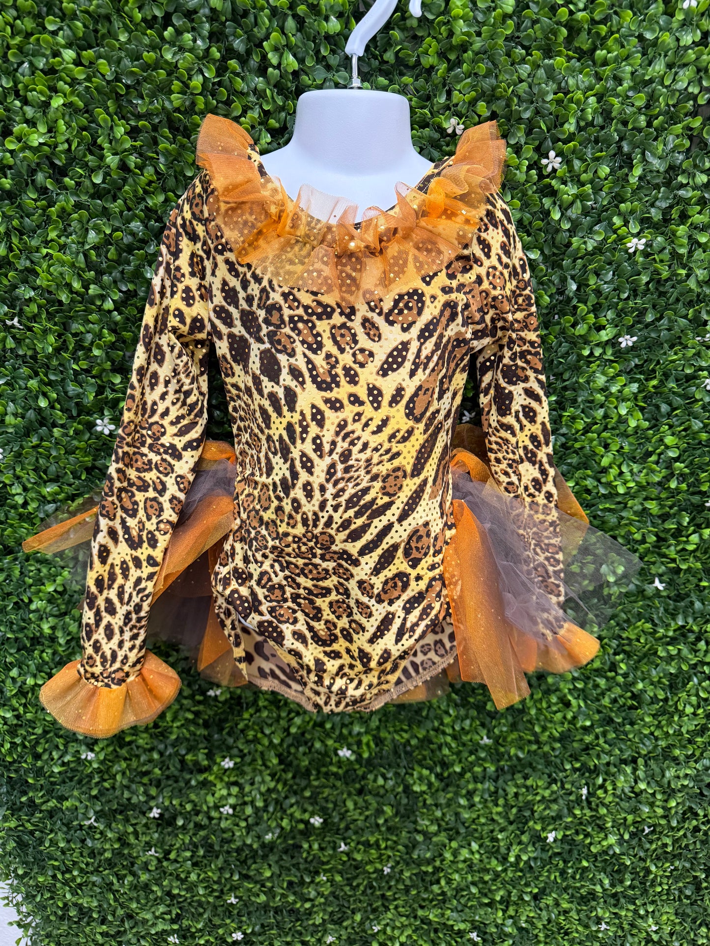 Child Intermediate Cheetah Leo with Tulle Skirt