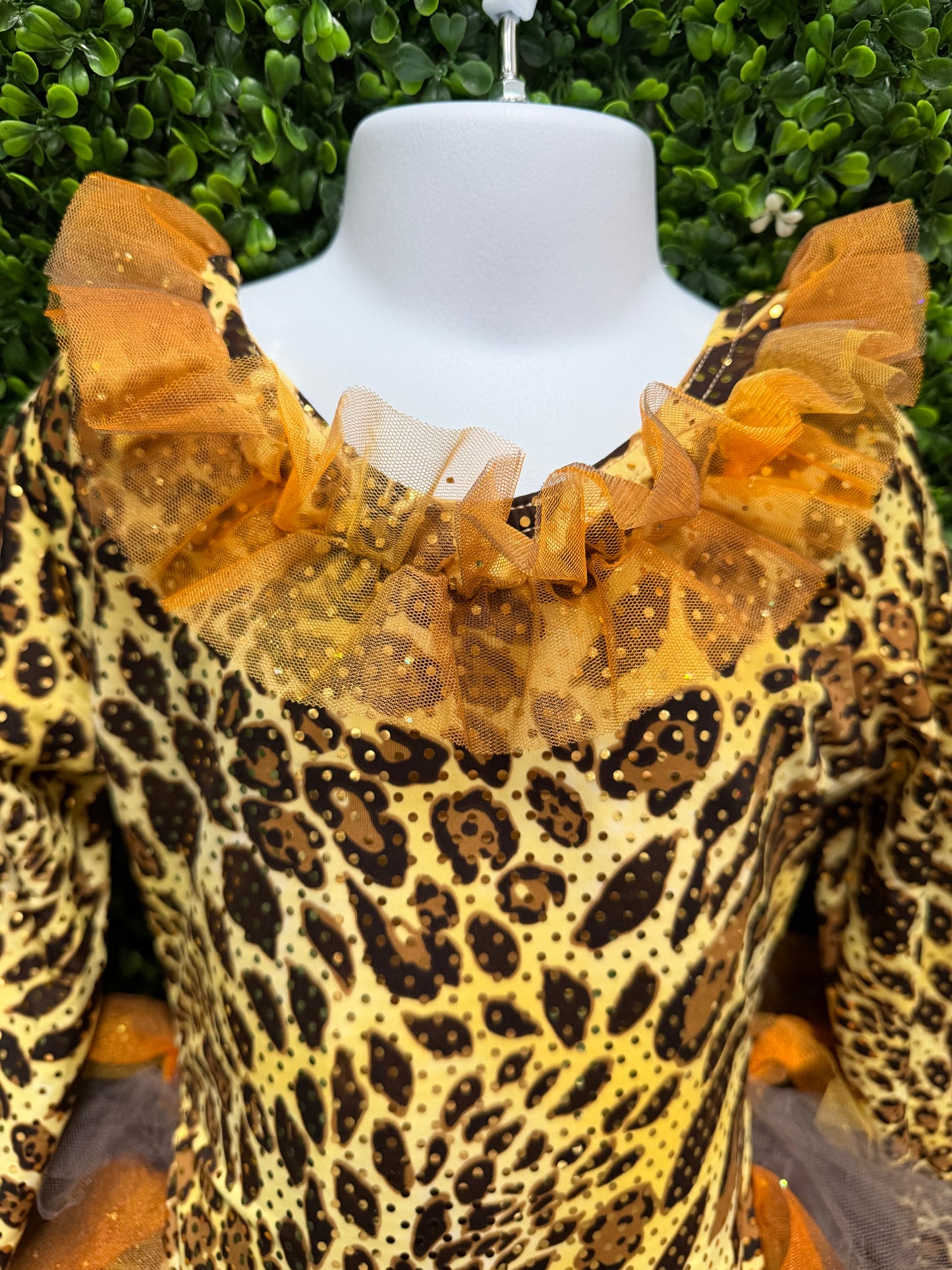 Child Intermediate Cheetah Leo with Tulle Skirt