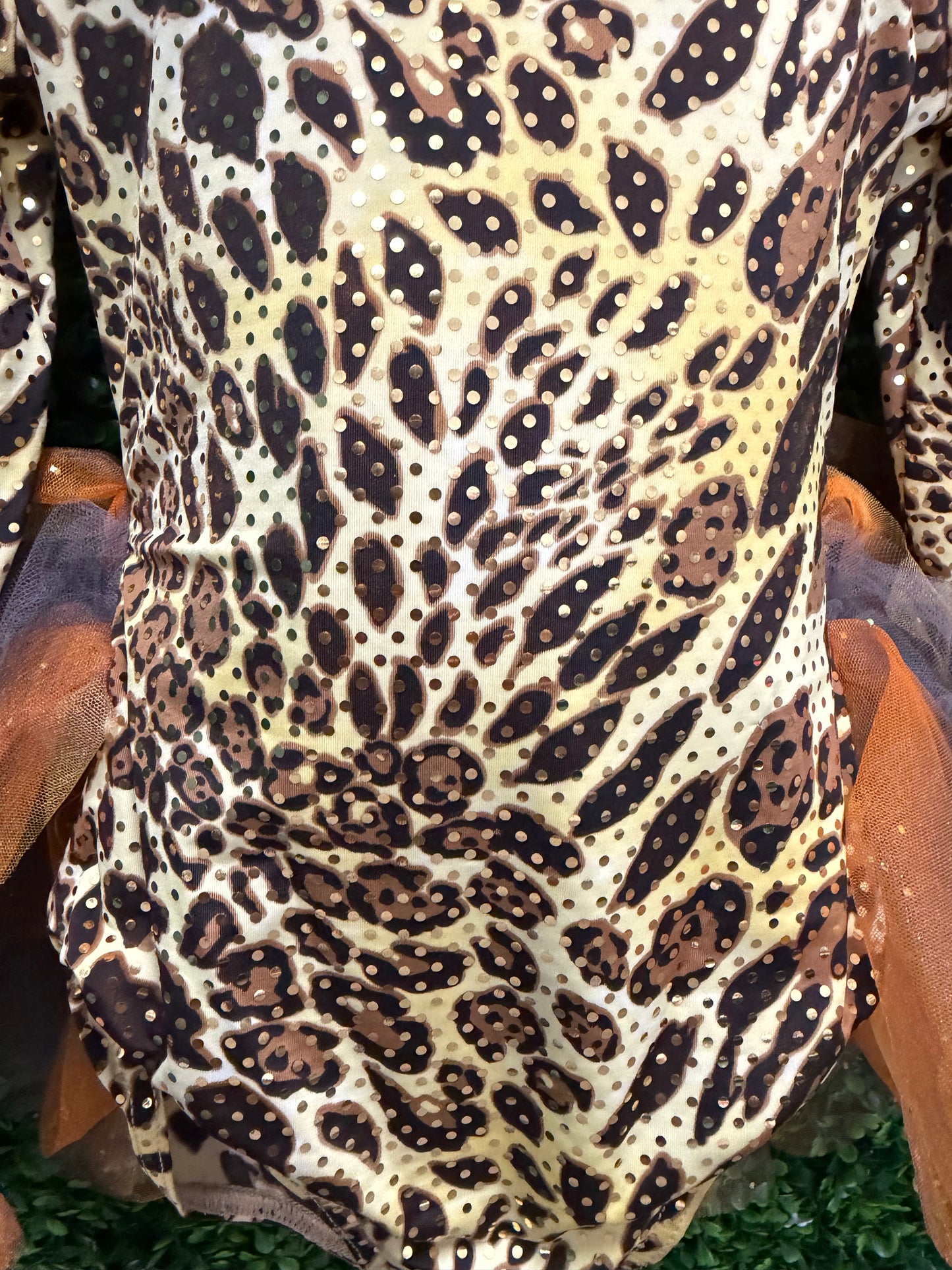 Child Intermediate Cheetah Leo with Tulle Skirt