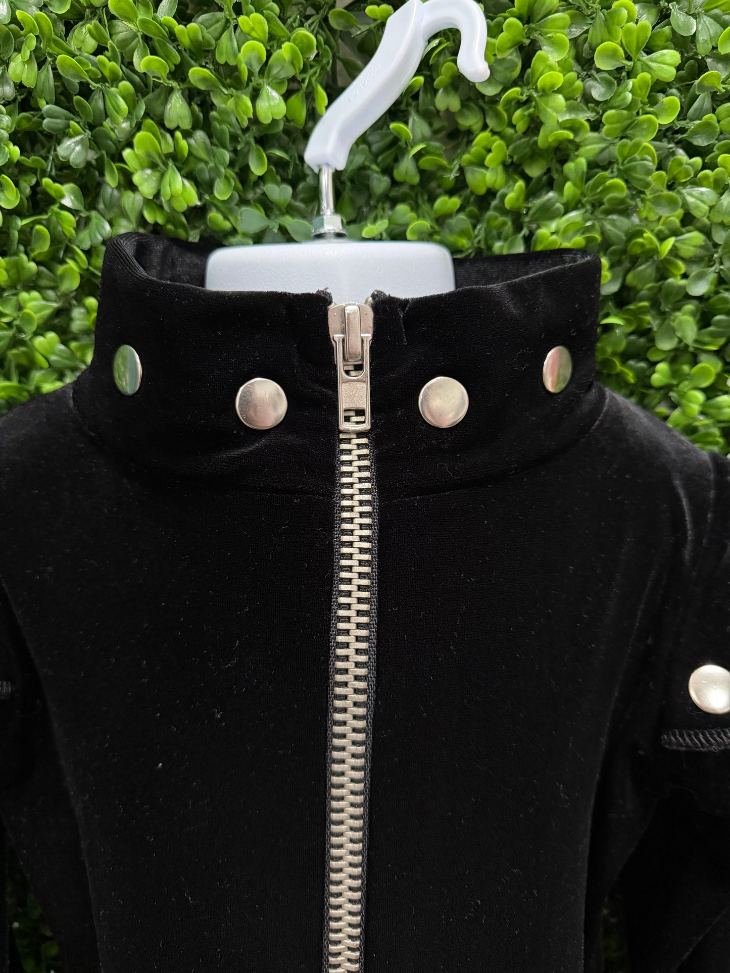 Child Medium Black Velvet Biketard Costume