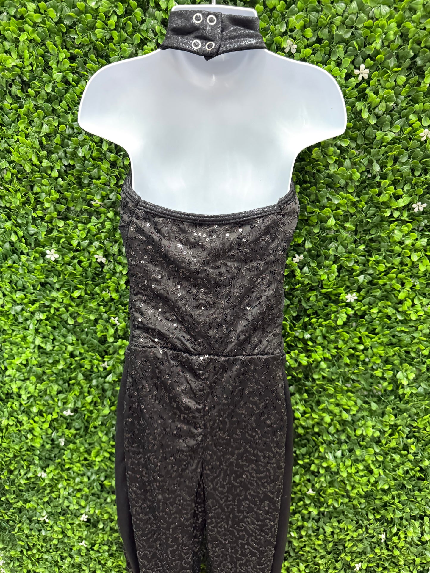 Child Medium Black Sequin Unitard
