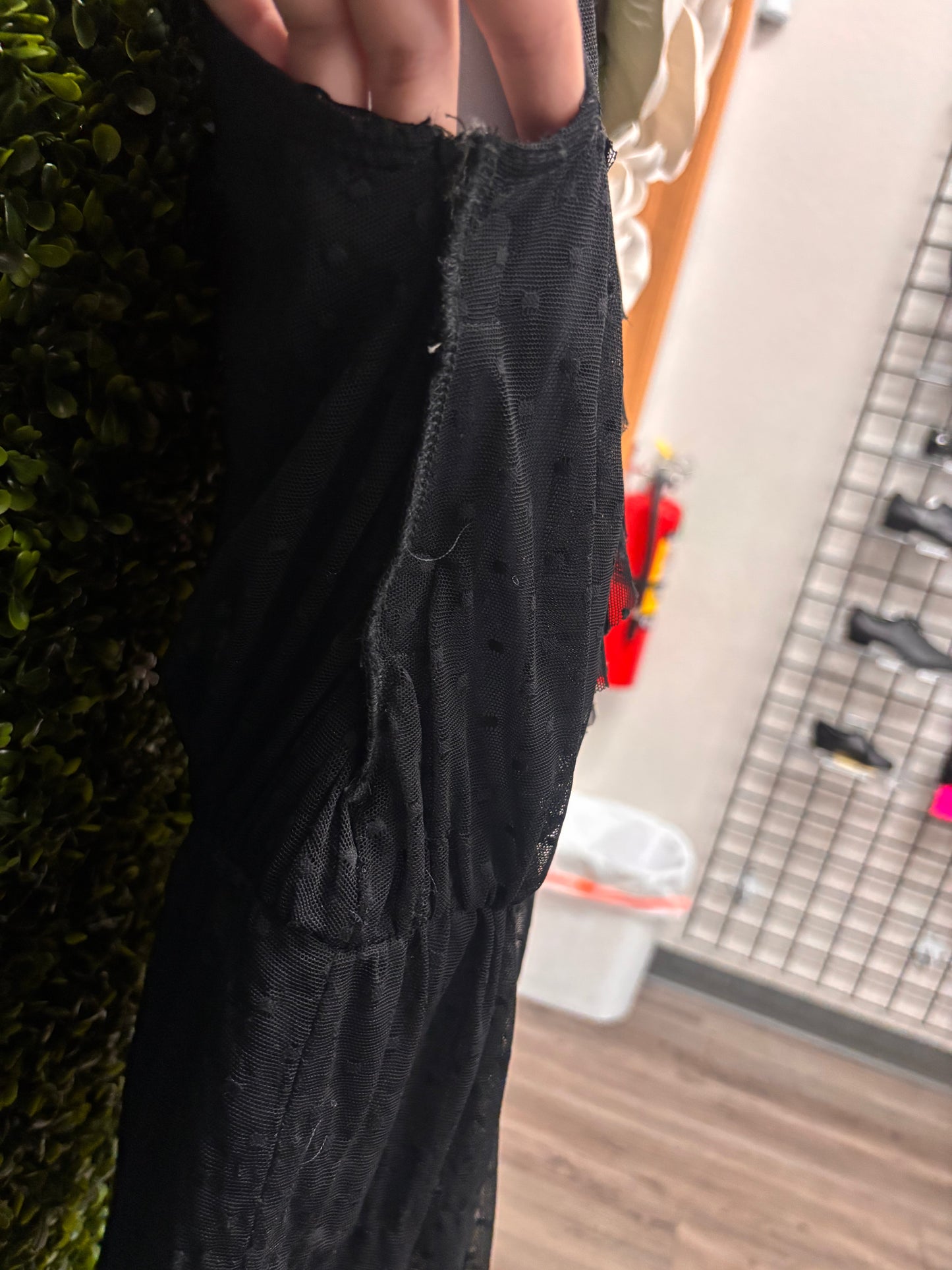 Child Medium Black Lace Romper Costume