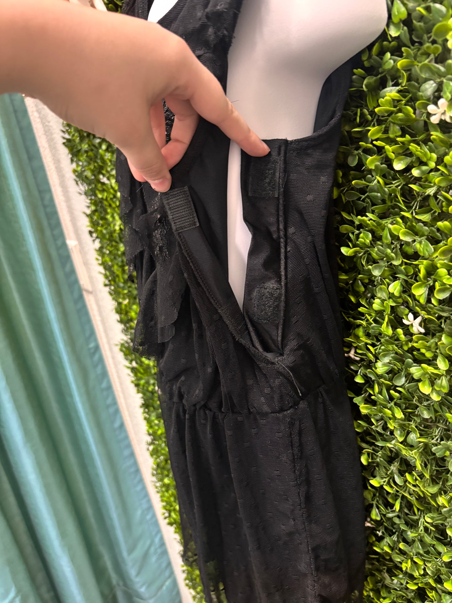 Child Medium Black Lace Romper Costume