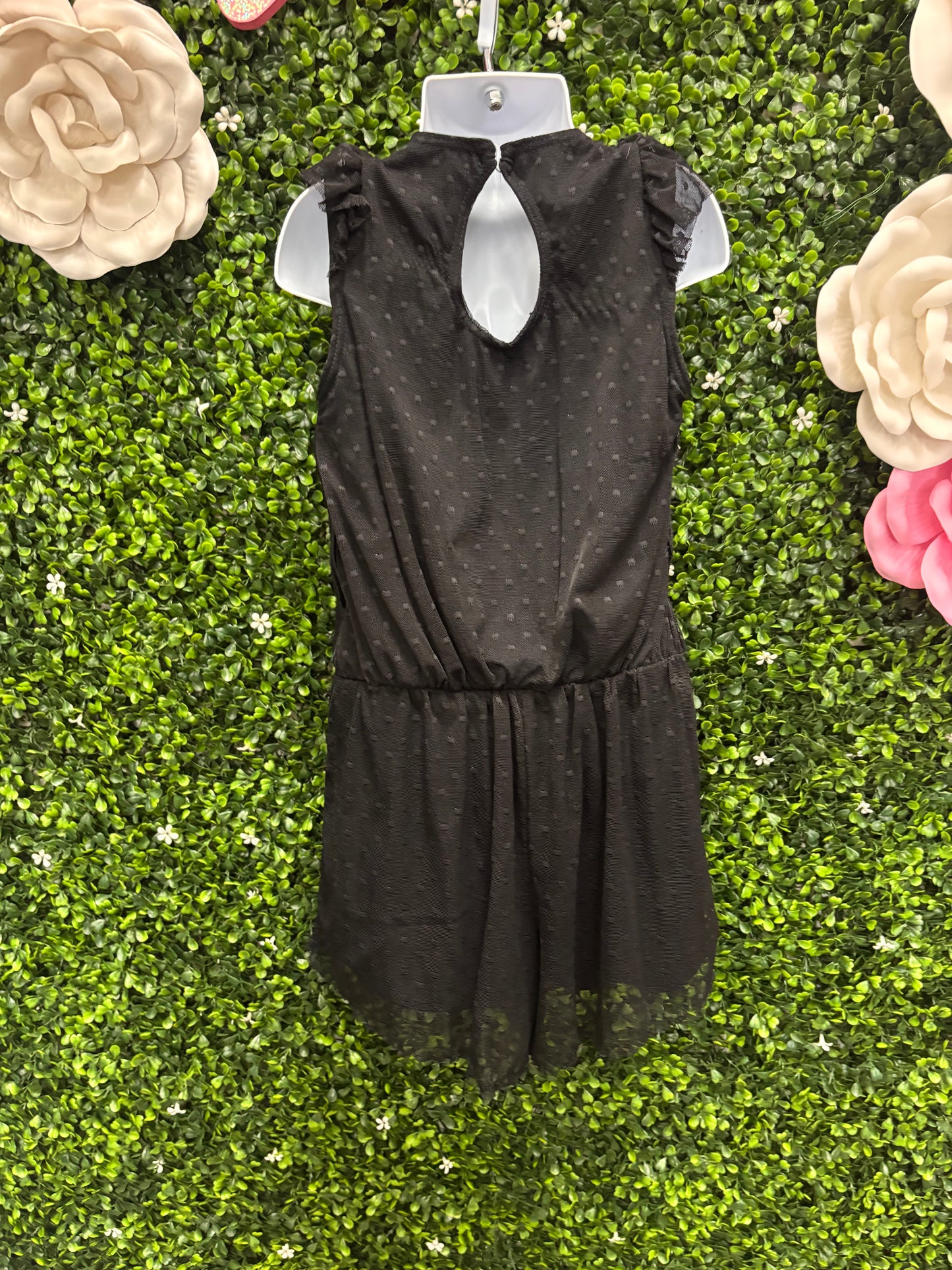 Child Medium Black Lace Romper Costume