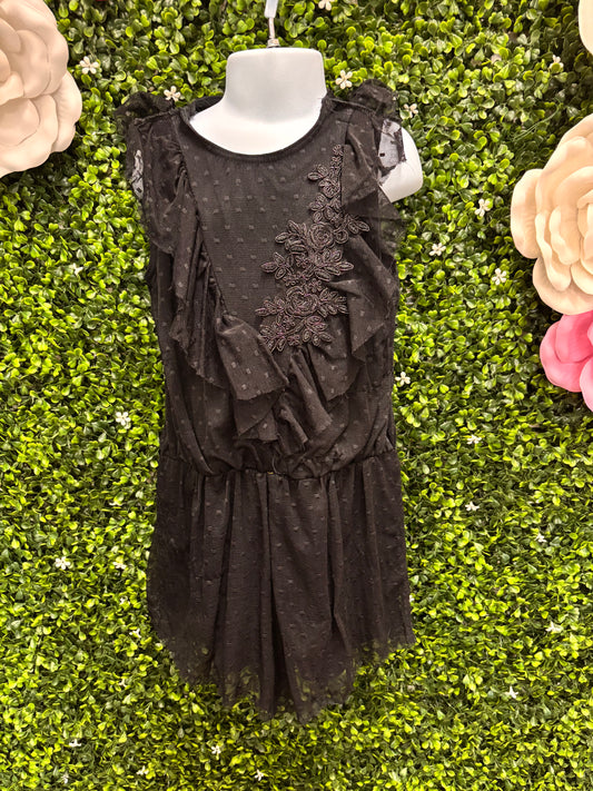 Child Medium Black Lace Romper Costume