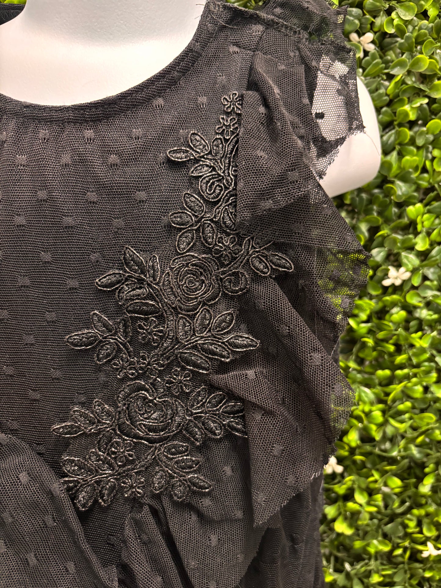 Child Medium Black Lace Romper Costume