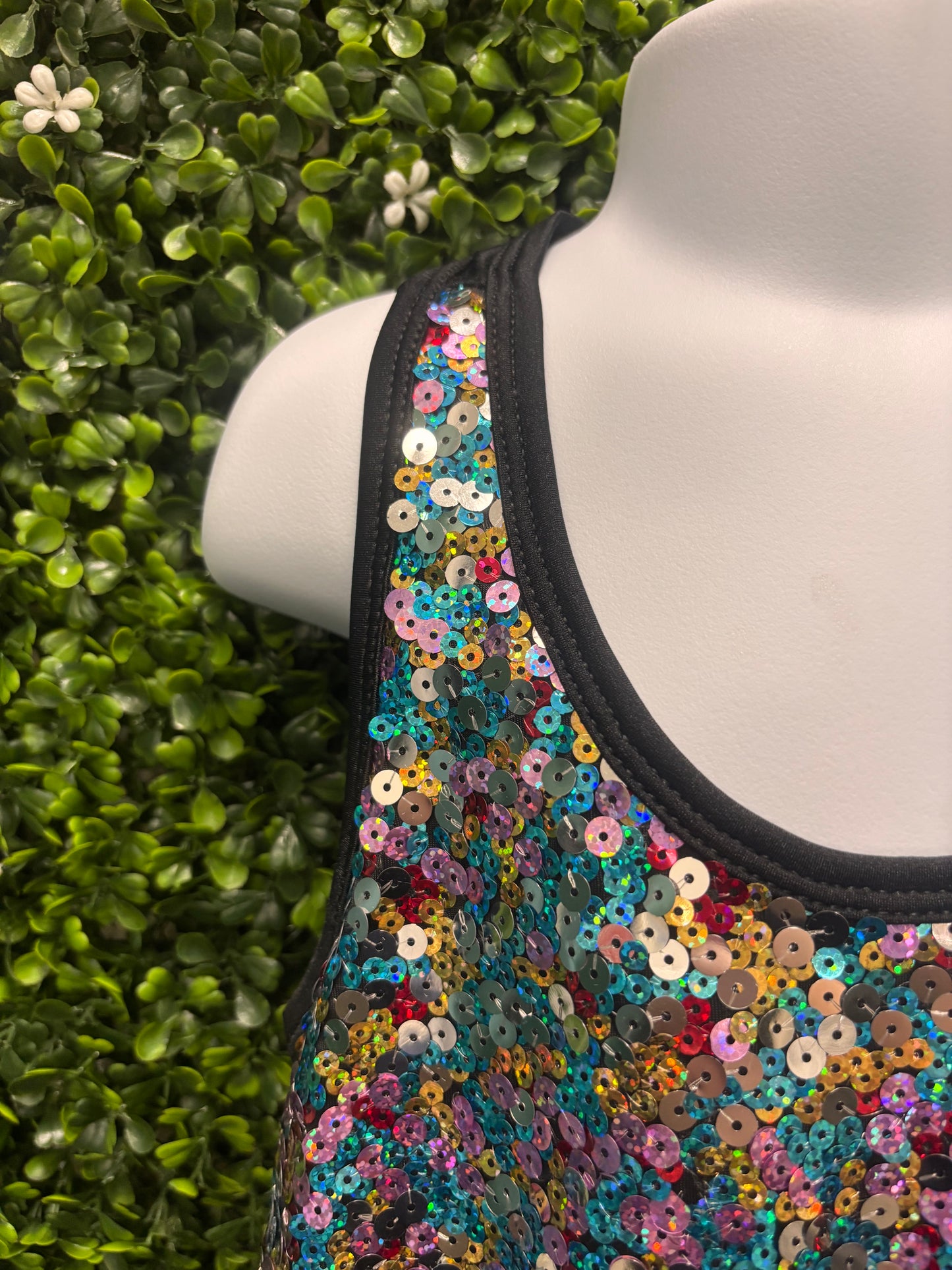 Child Medium Black Sequin Tank