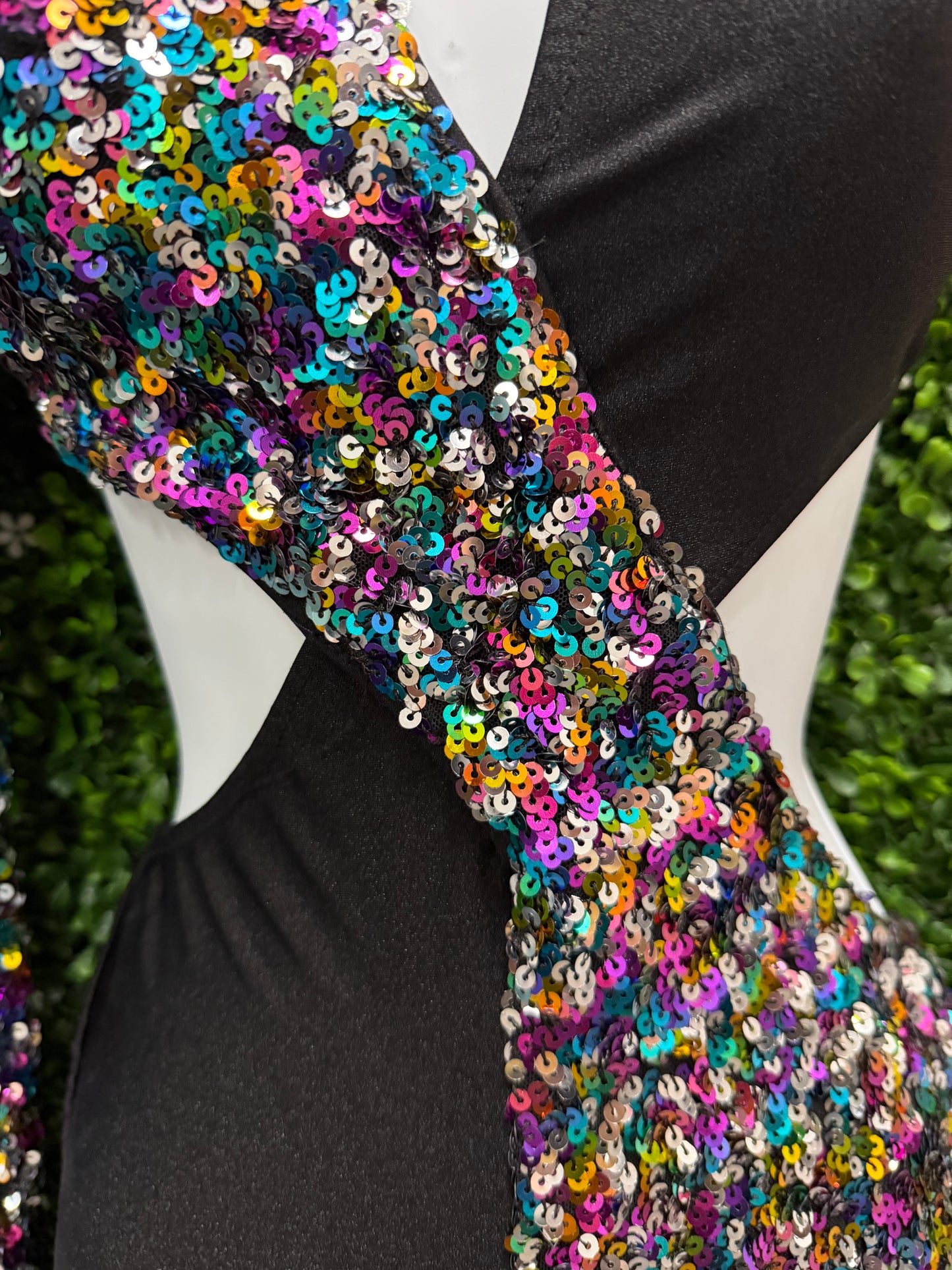 Adult Small Black Sequin Unitard Costume