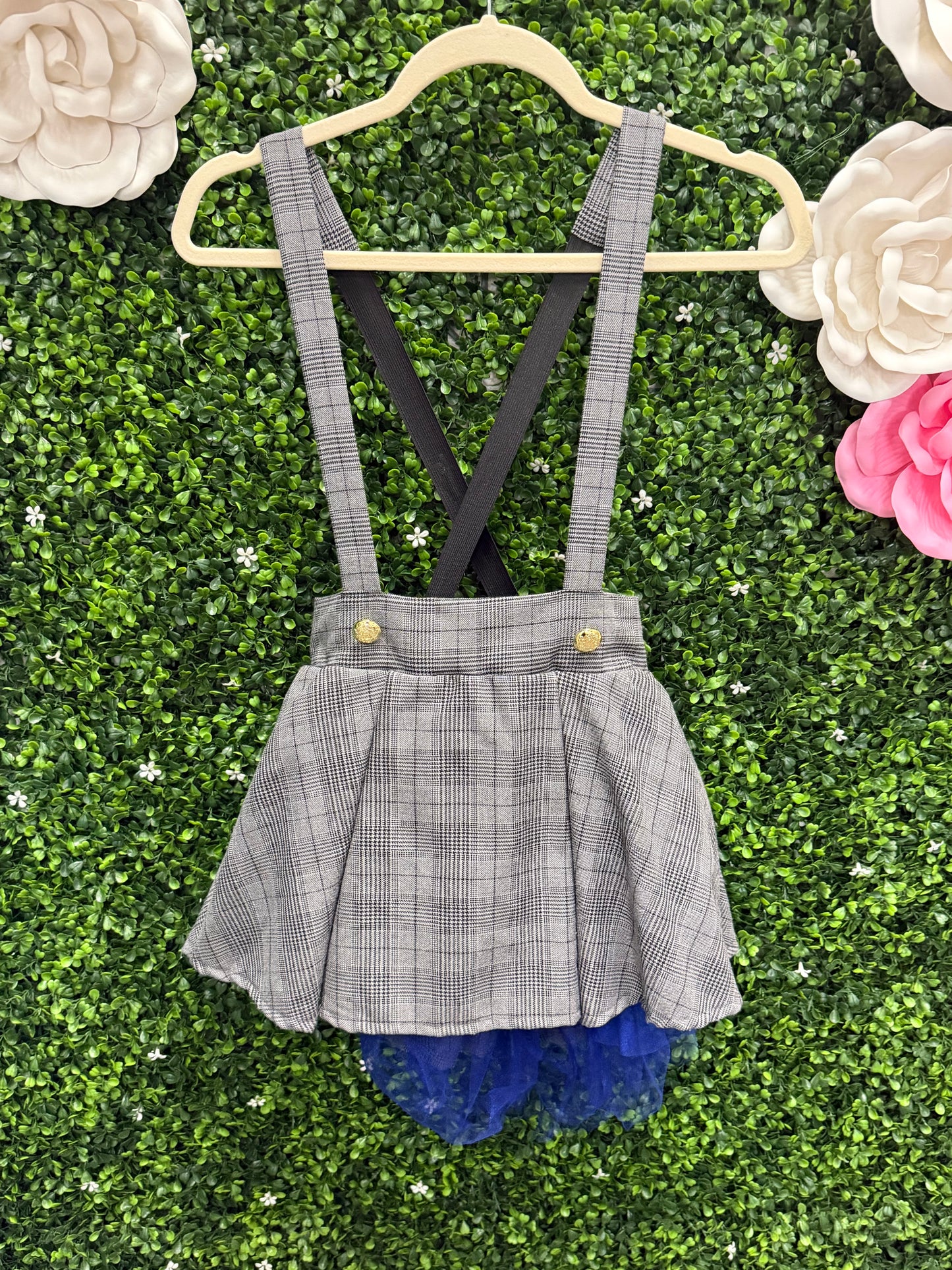 Child Intermediate Plaid Overall Skirt Costume