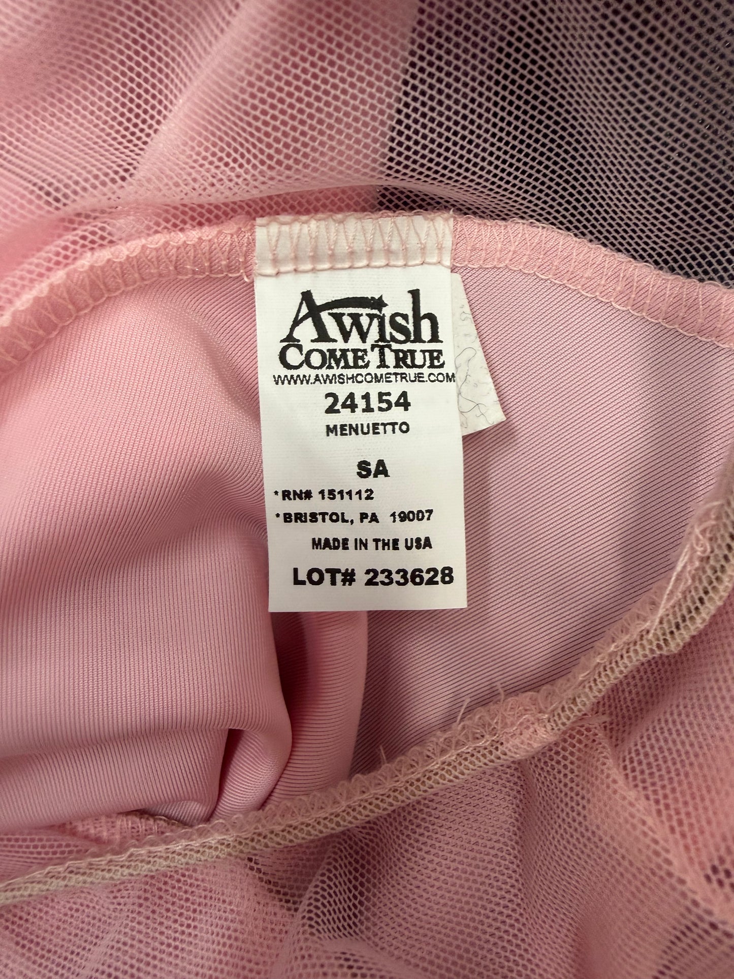 Adult Small Pink Ballet Velvet Costume