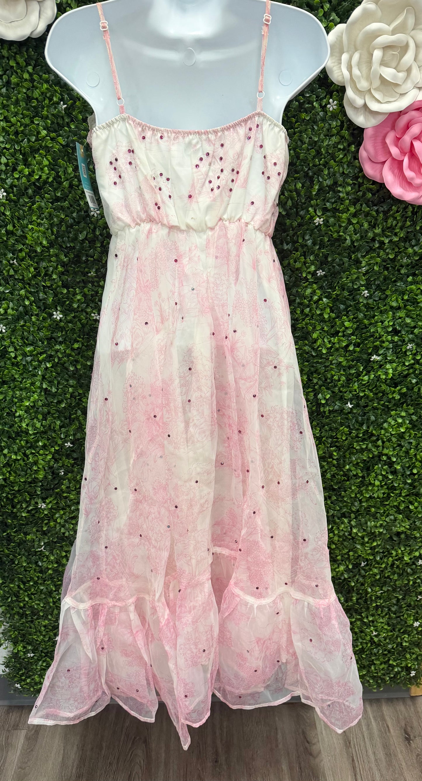 Adult X-Small Pink Floral Dress