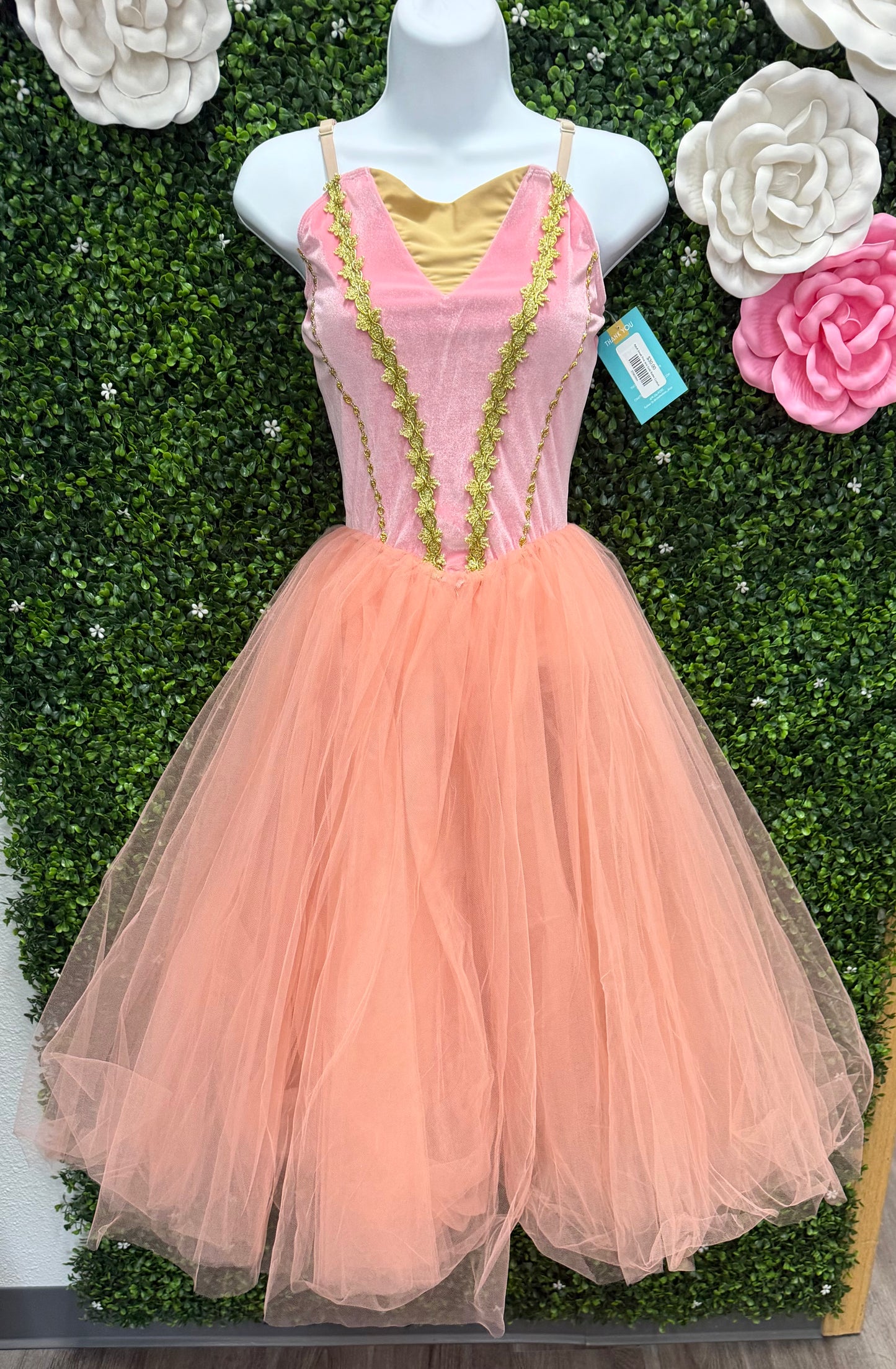 Adult Small Pink and Gold Ballet Costume