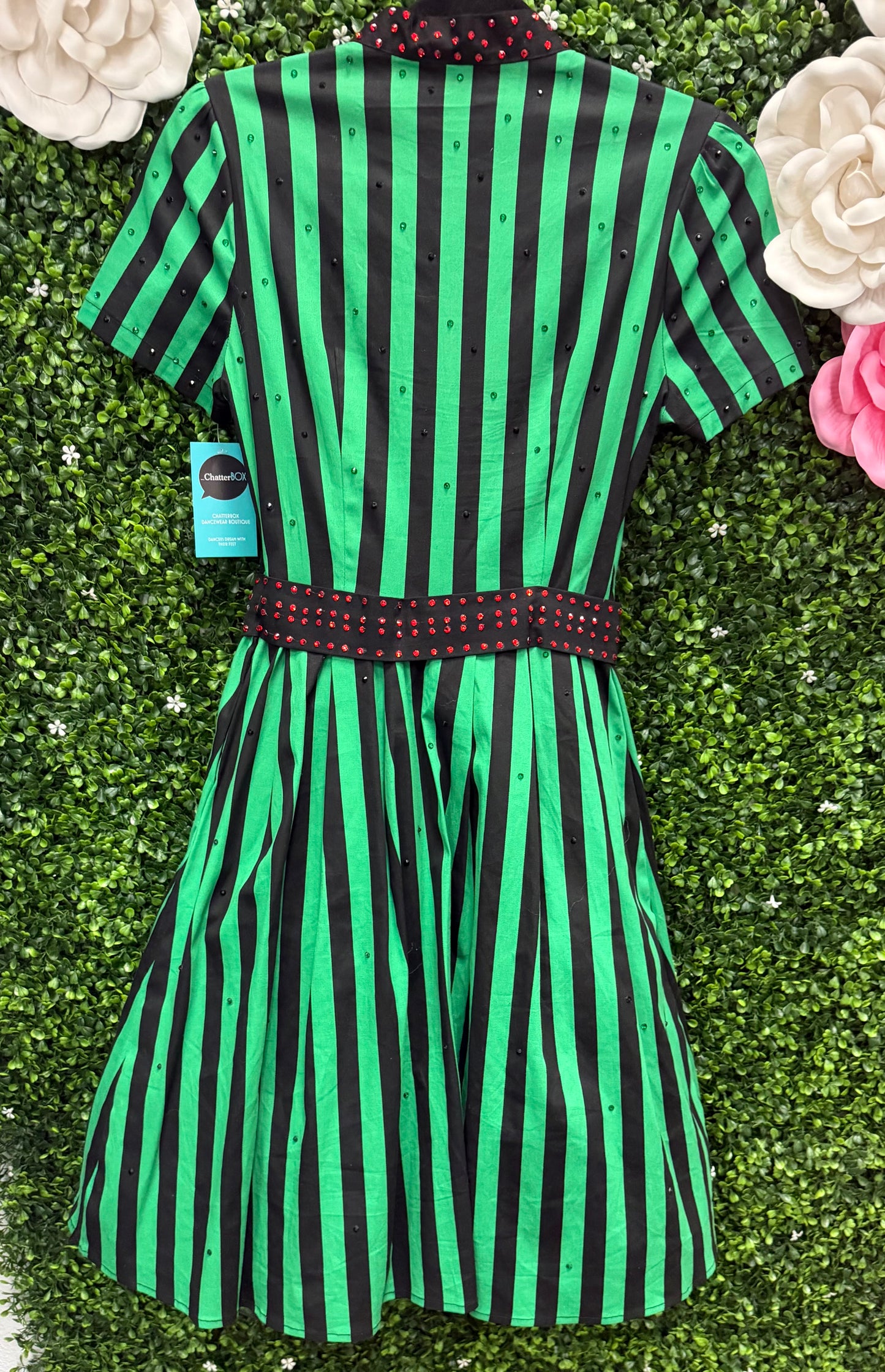 Adult Small Green and Black Stripped Costume