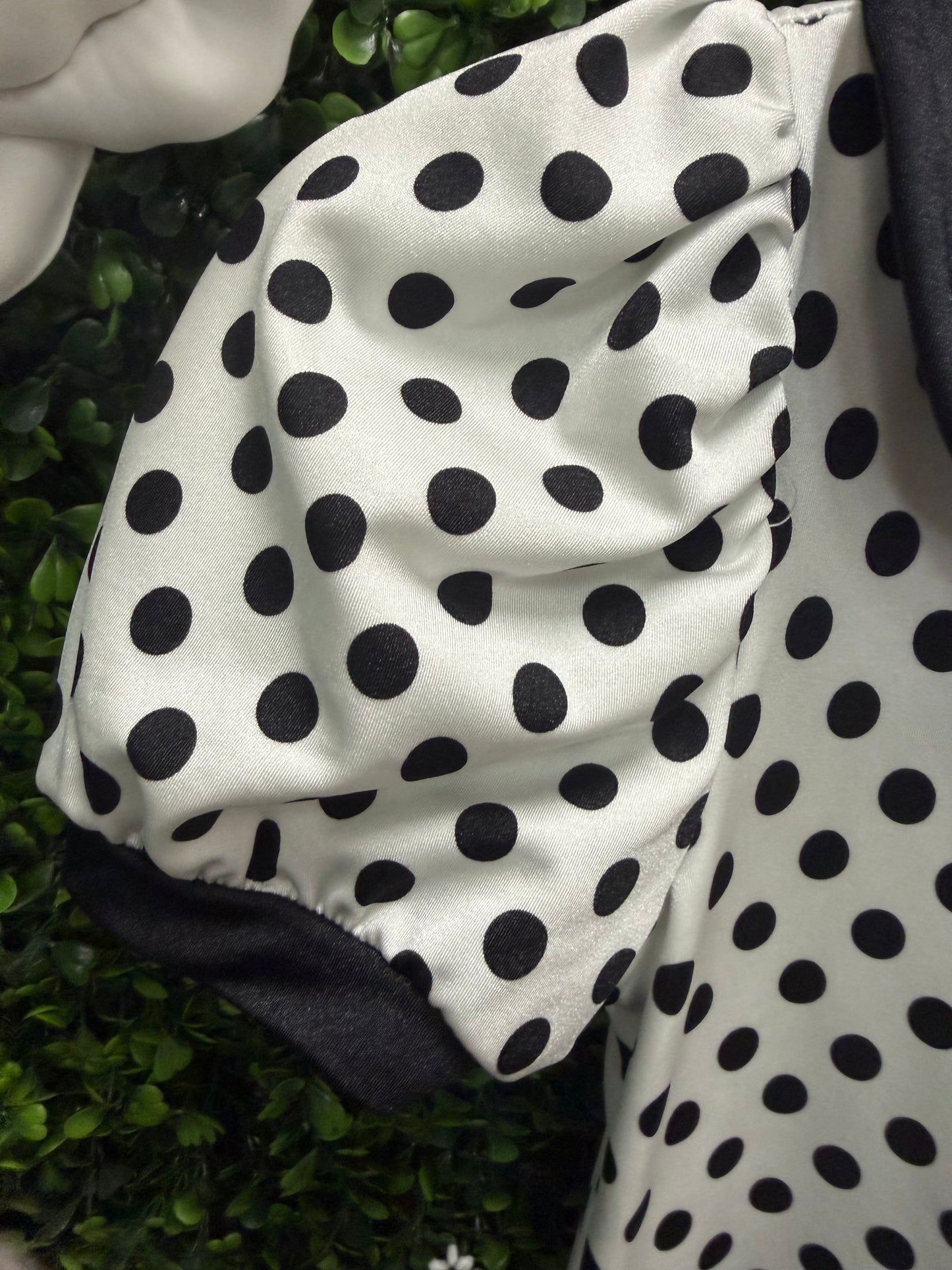 Child Medium White and Black Polkadot Dress