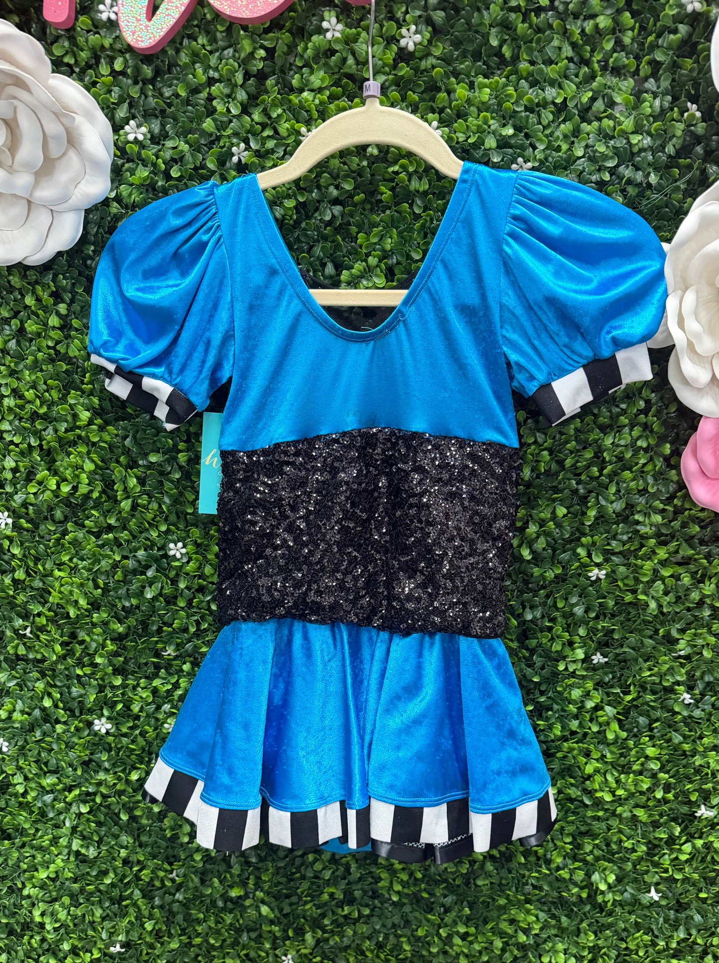 Child Medium Blue and Black Sparkle Costume