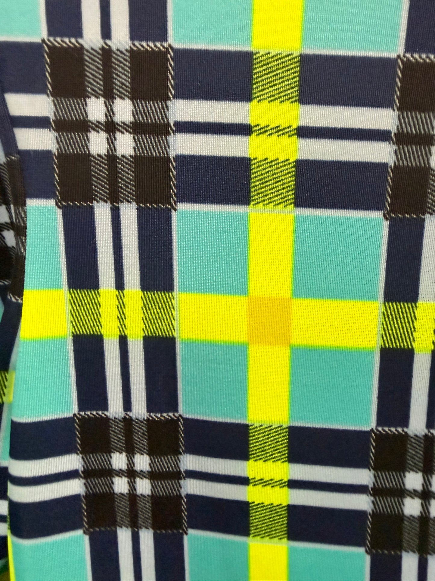 Child Medium Green Blue Plaid Dress Costume