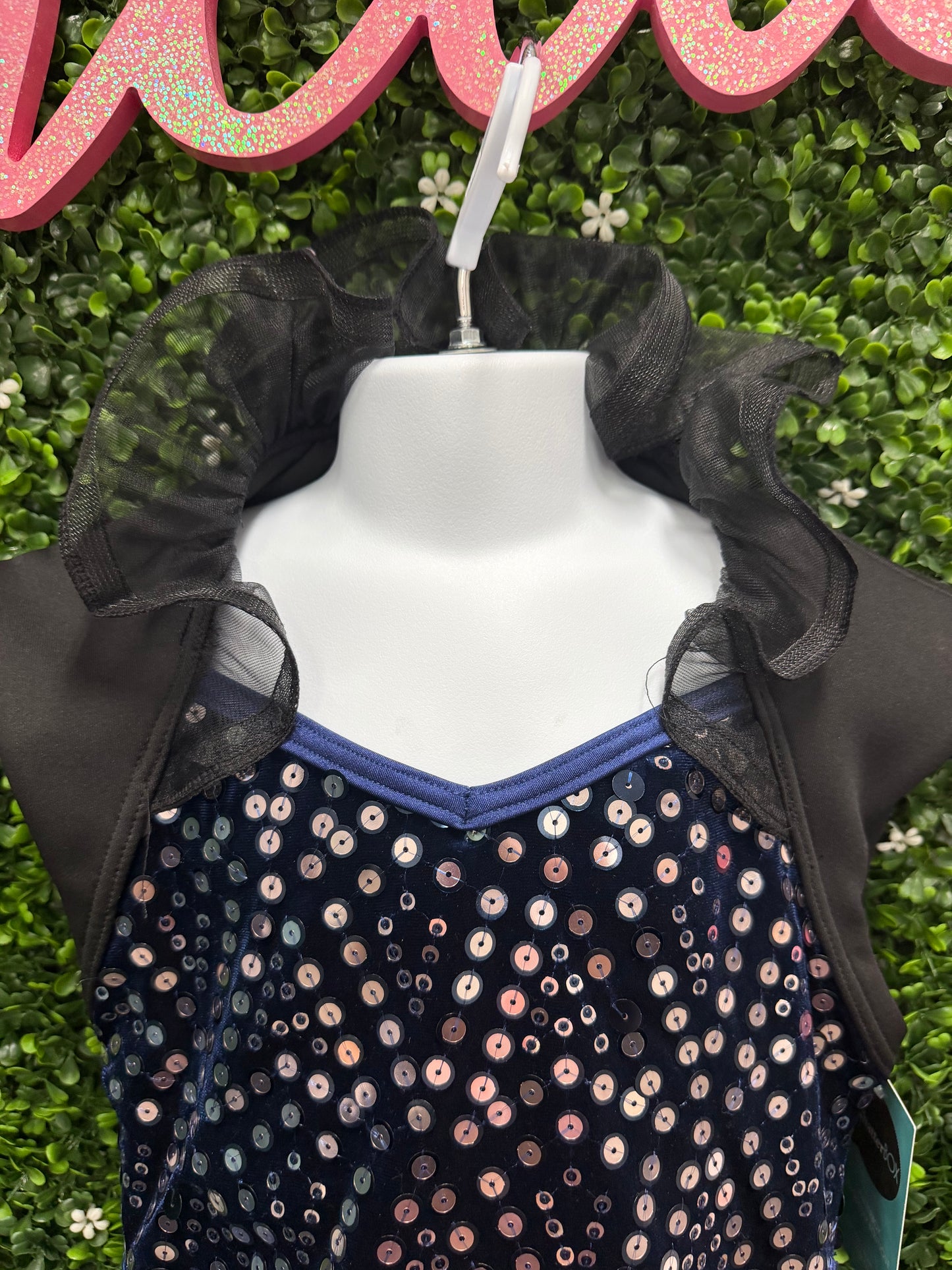 Child Medium Blue Black Sequin Costume