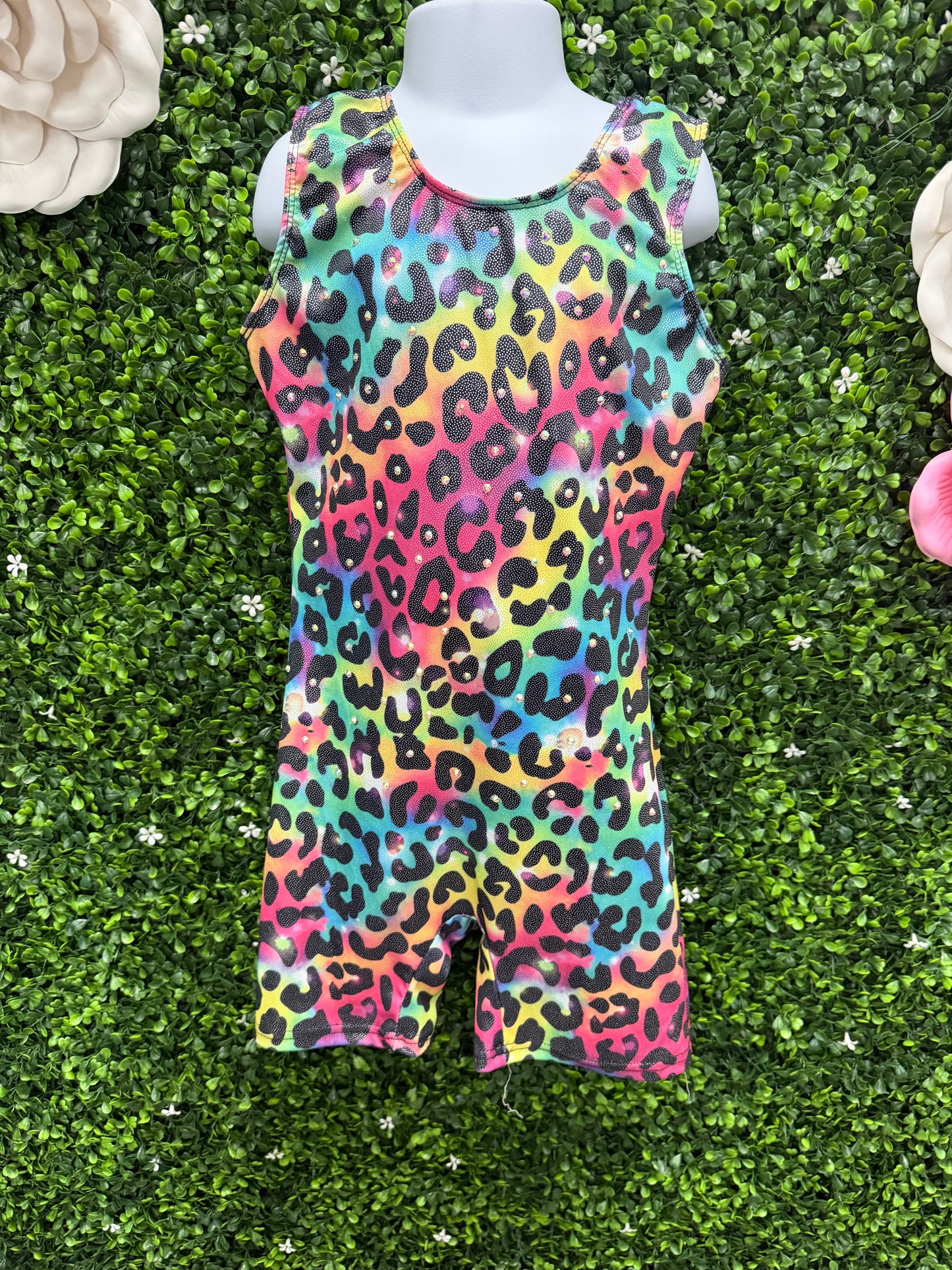 Child Medium Leopard Multicolor Biketard Costume