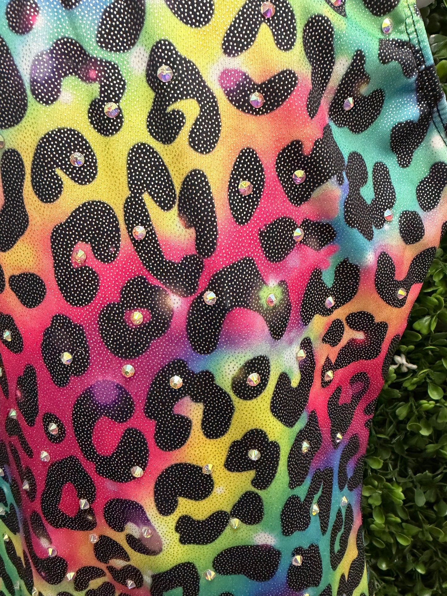 Child Medium Leopard Multicolor Biketard Costume