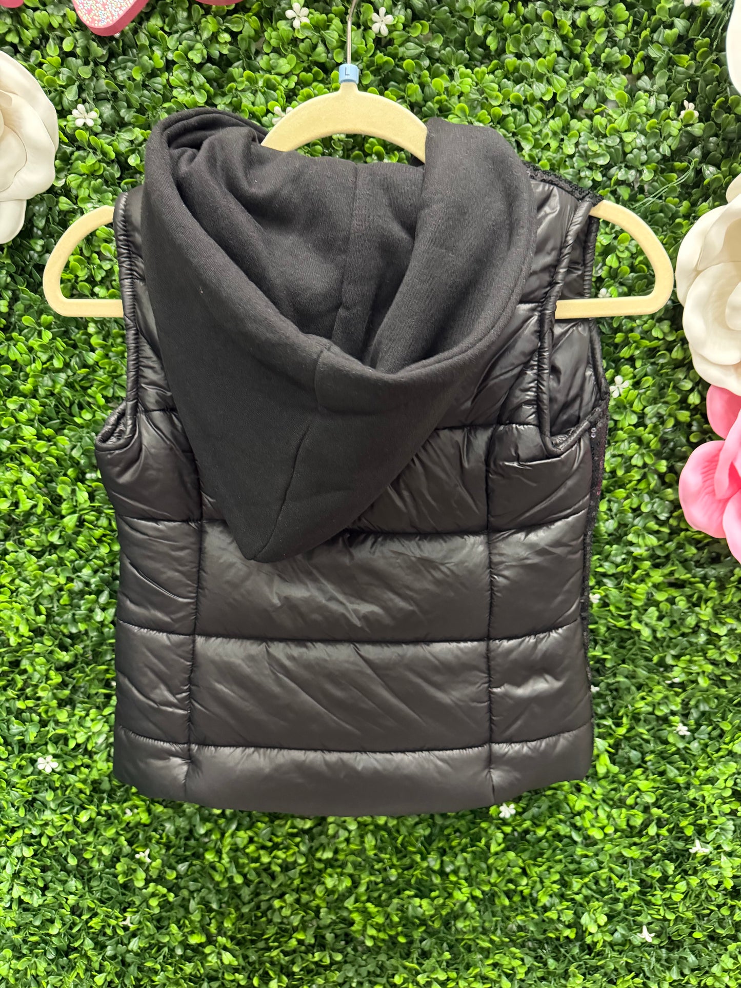 Child Large Black Sequin Puffer Vest Costume