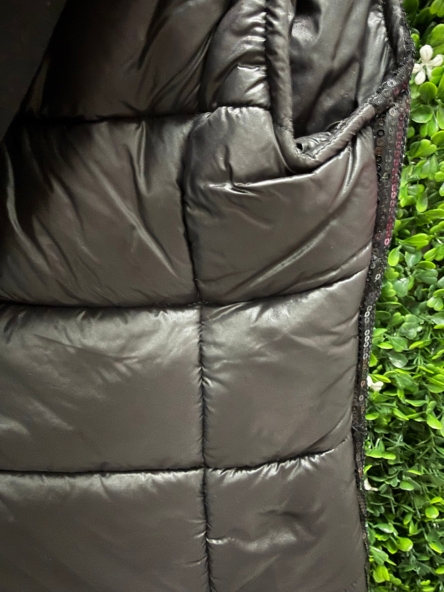 Child Large Black Sequin Puffer Vest Costume
