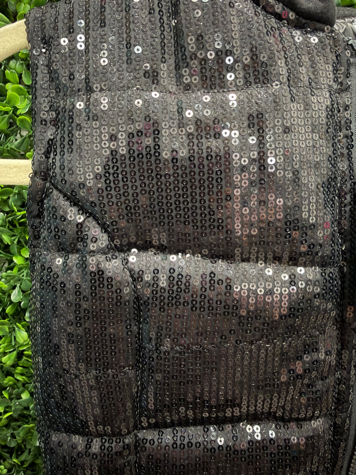 Child Large Black Sequin Puffer Vest Costume