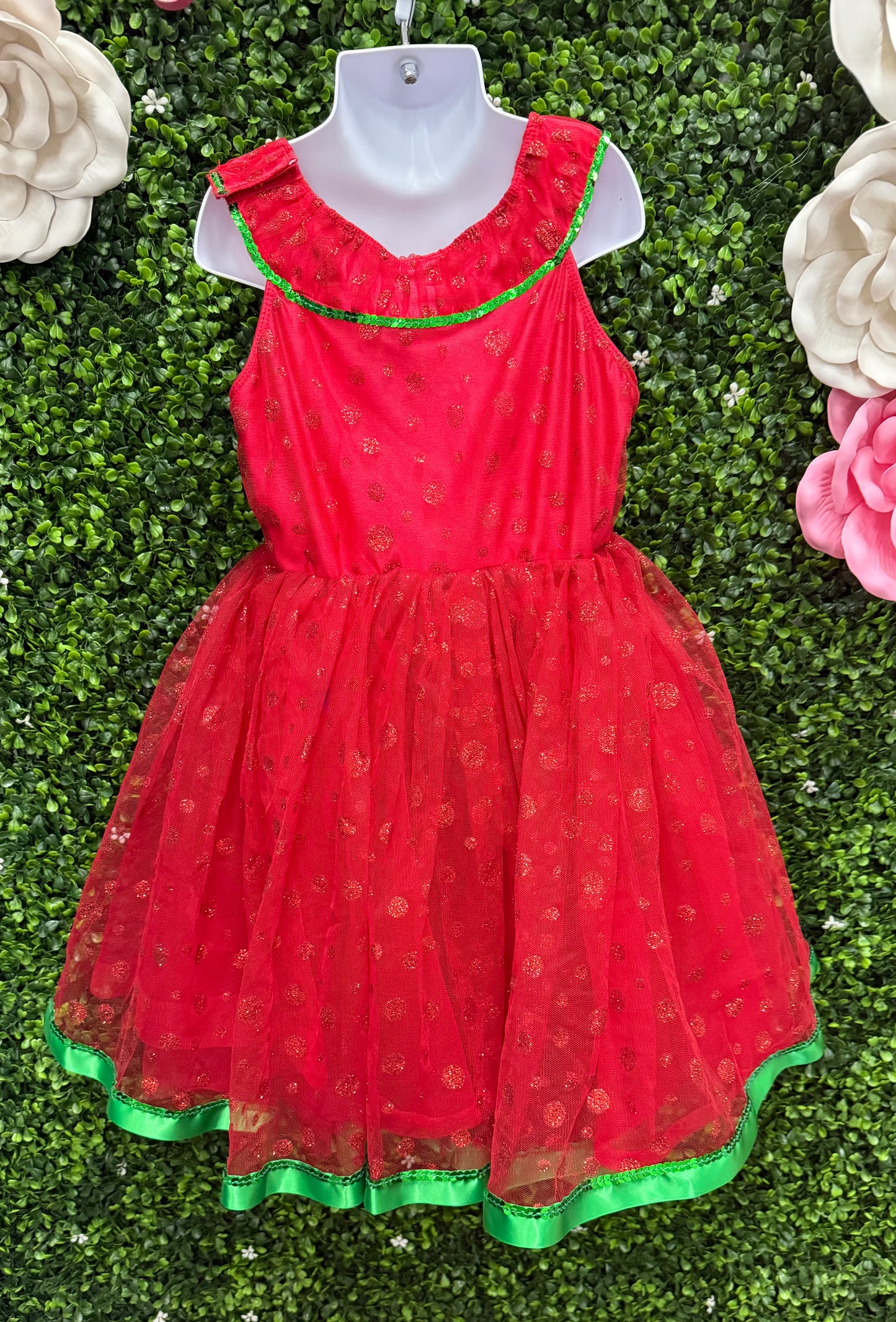 Child Large Red And Green Ballet Costume