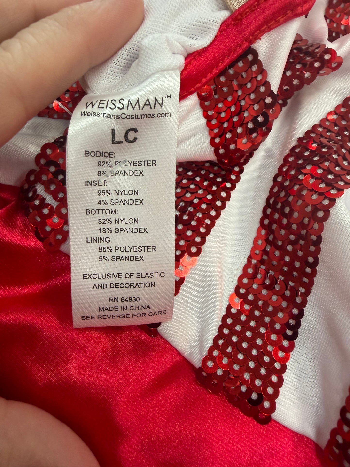 Child Large Red White Stripped Costume