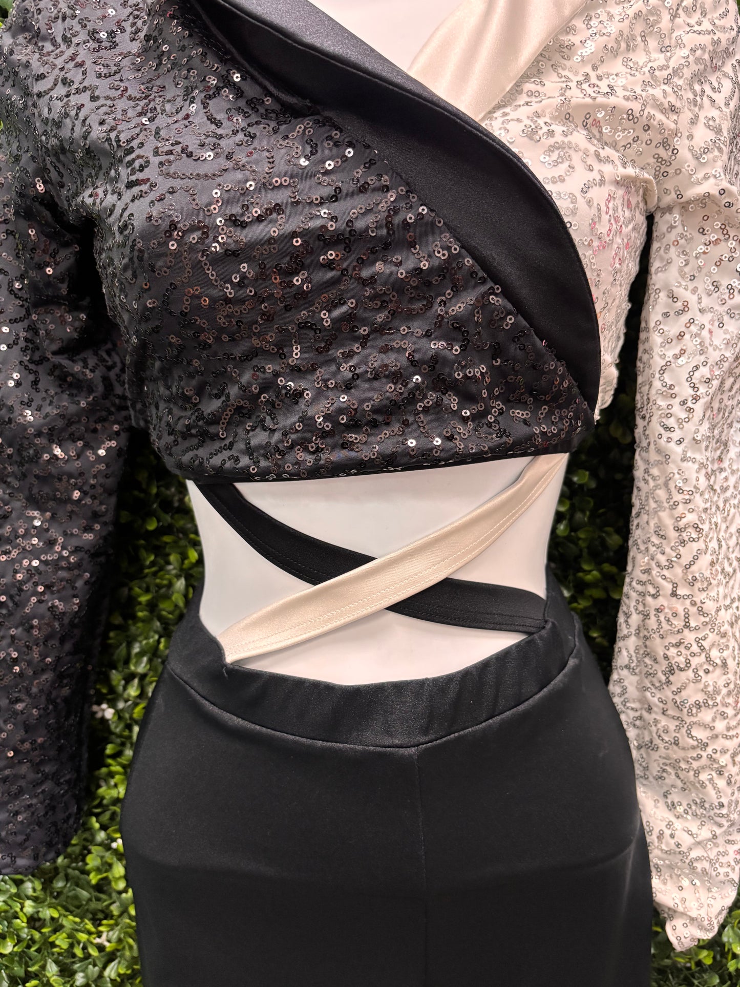 Child Medium Black White Pants Costume