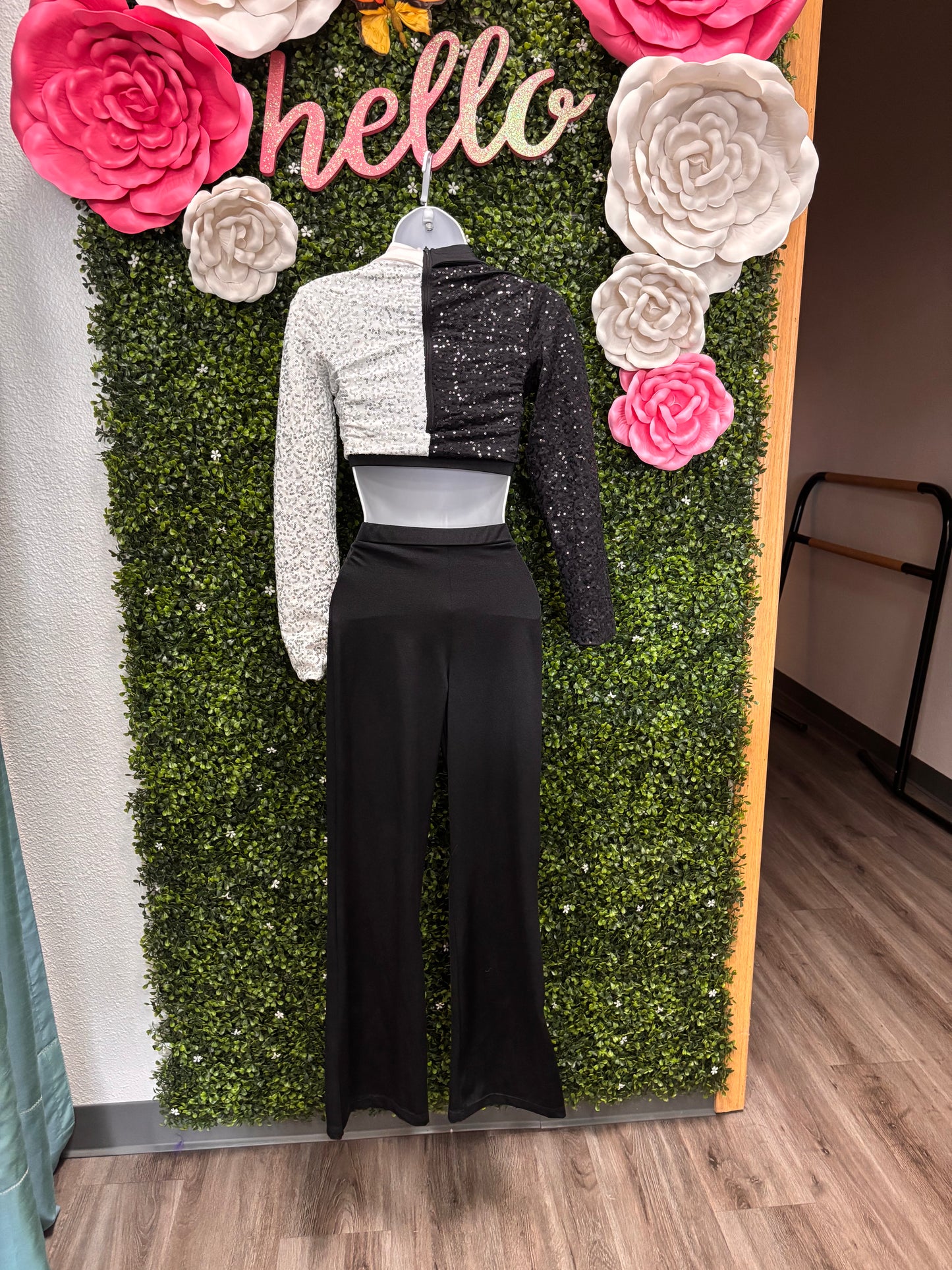Child Medium Black White Pants Costume