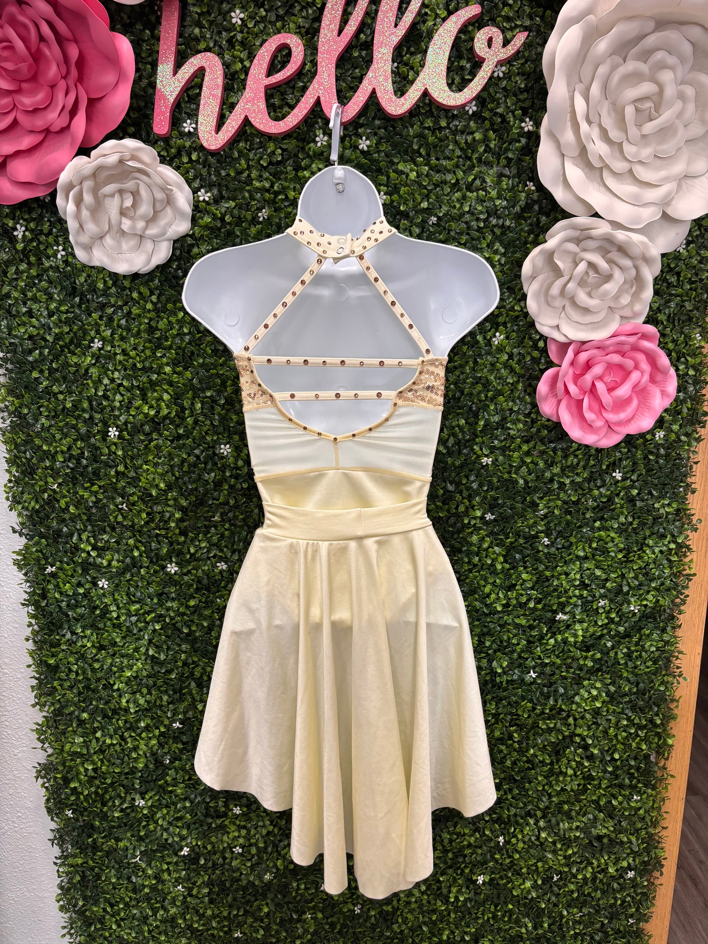 Child Medium Cream Sequin Lyrical Costume