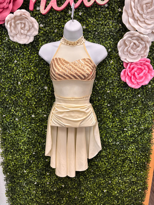 Child Medium Cream Sequin Lyrical Costume