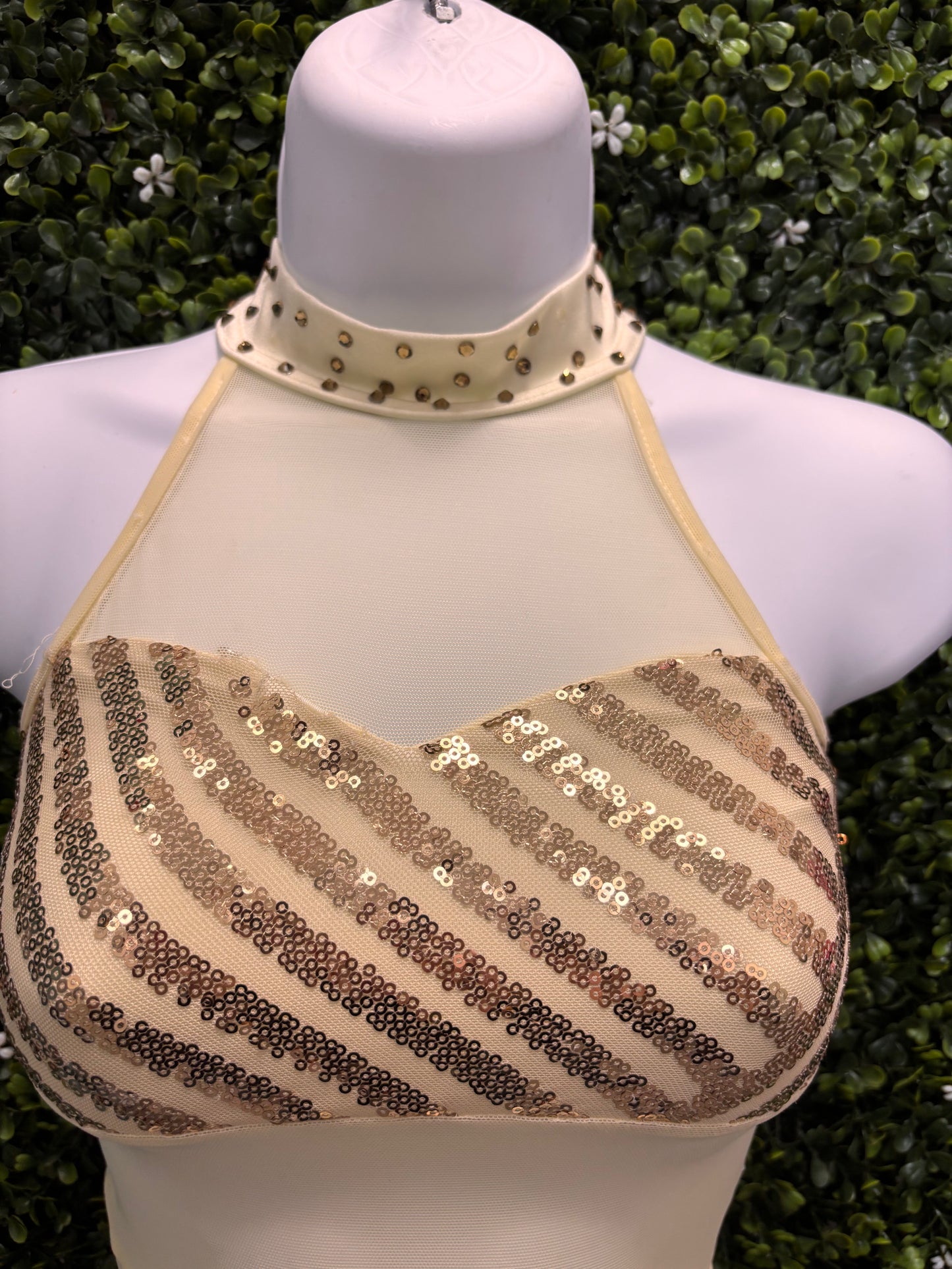 Child Medium Cream Sequin Lyrical Costume
