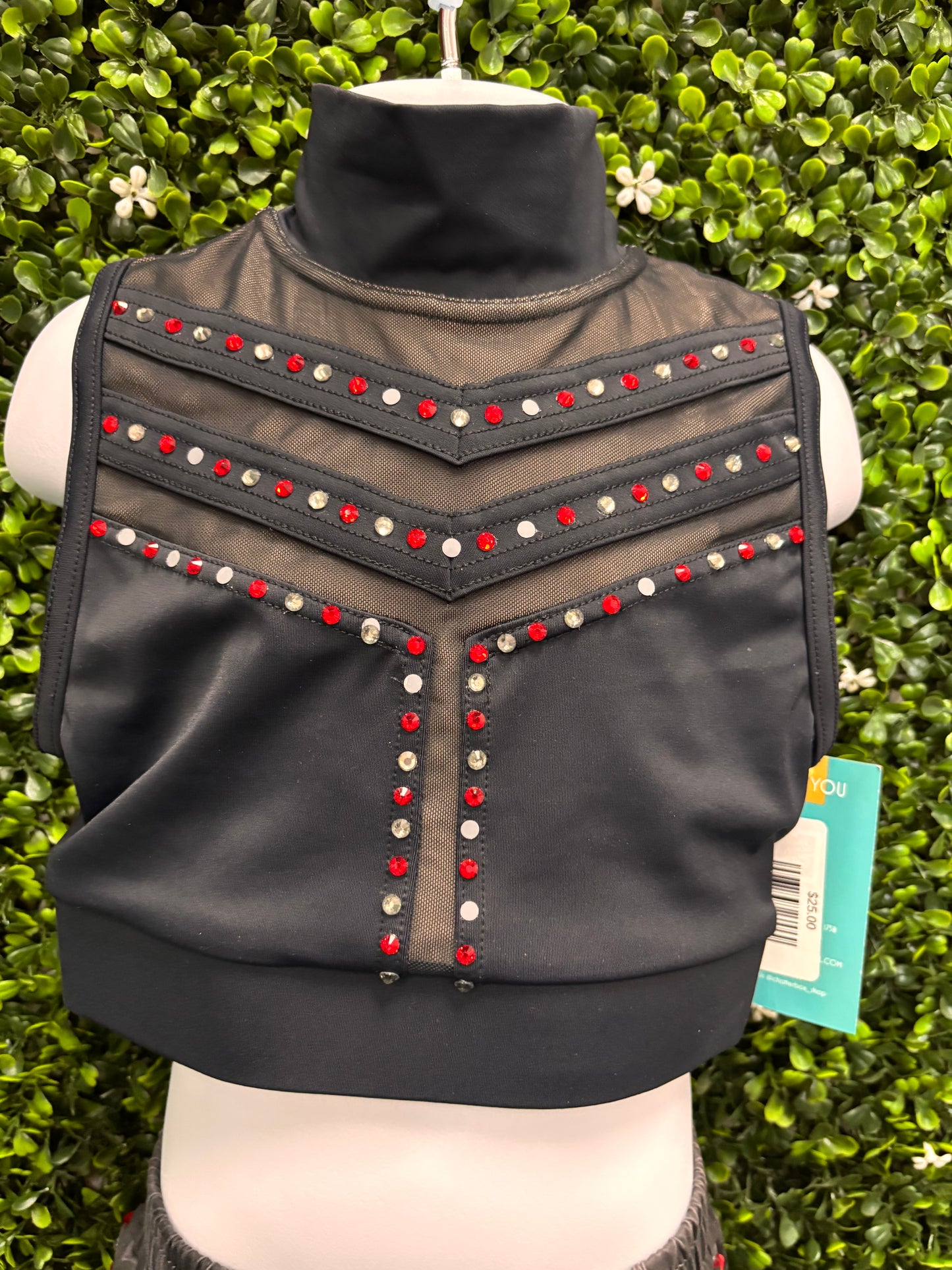 Child Intermediate Black Stoned Crop and Camo Pants Costume
