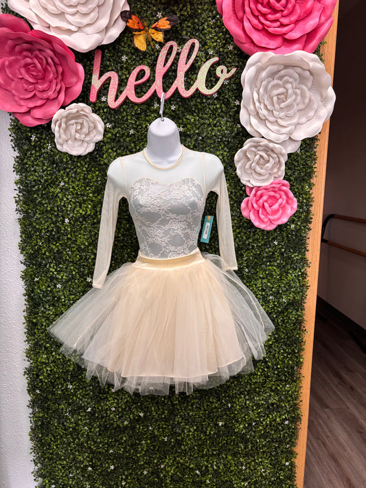 Child Intermediate Cream Silver Ballet Costume