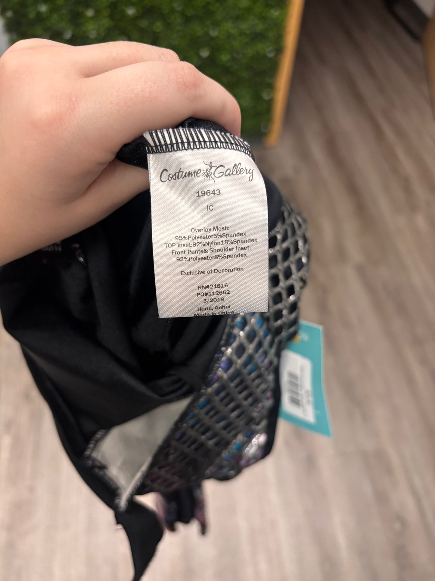 Child Intermediate Galaxy Black Unitard Costume
