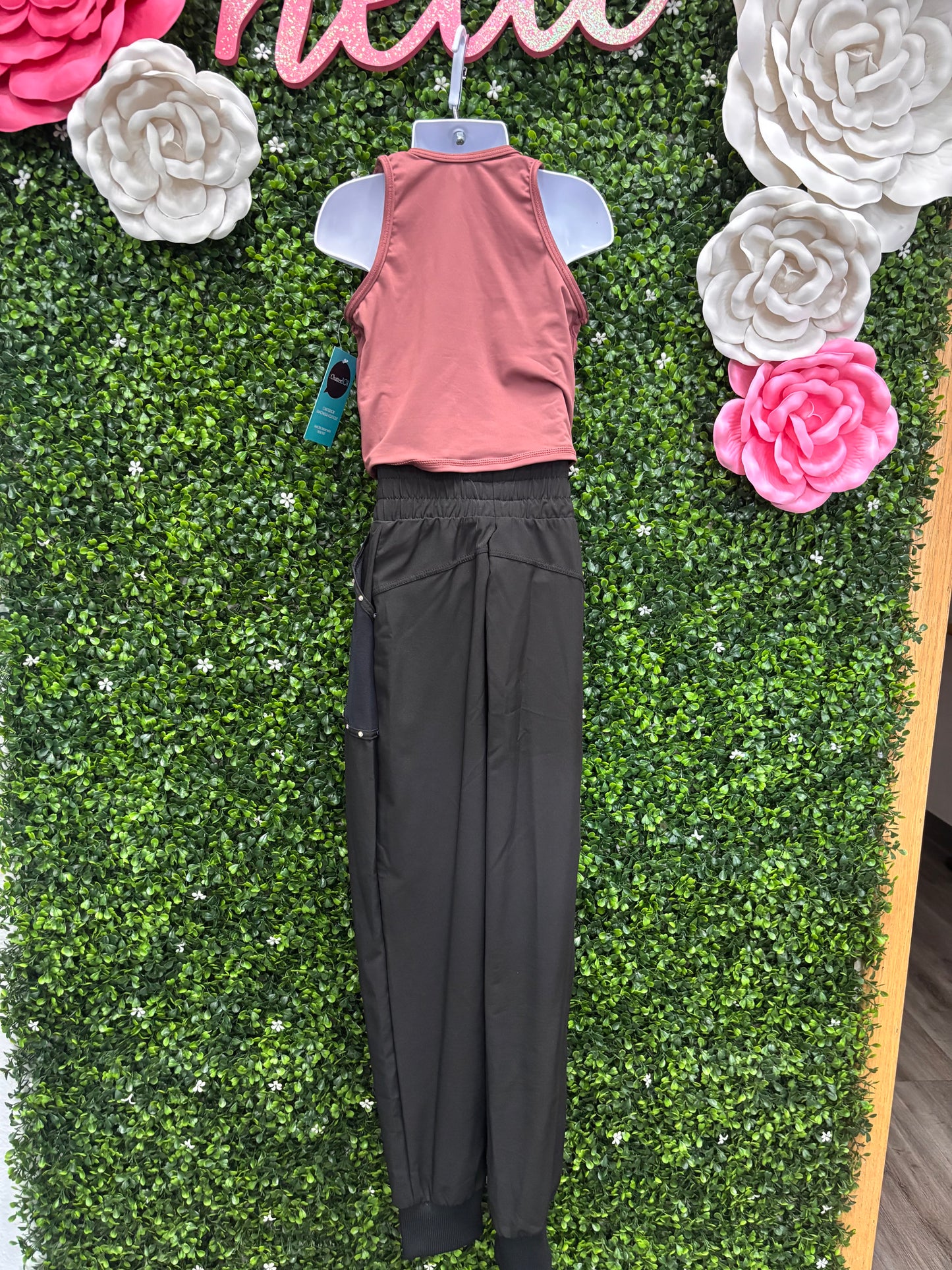 Child Intermediate Maroon top with Black Pants Costume