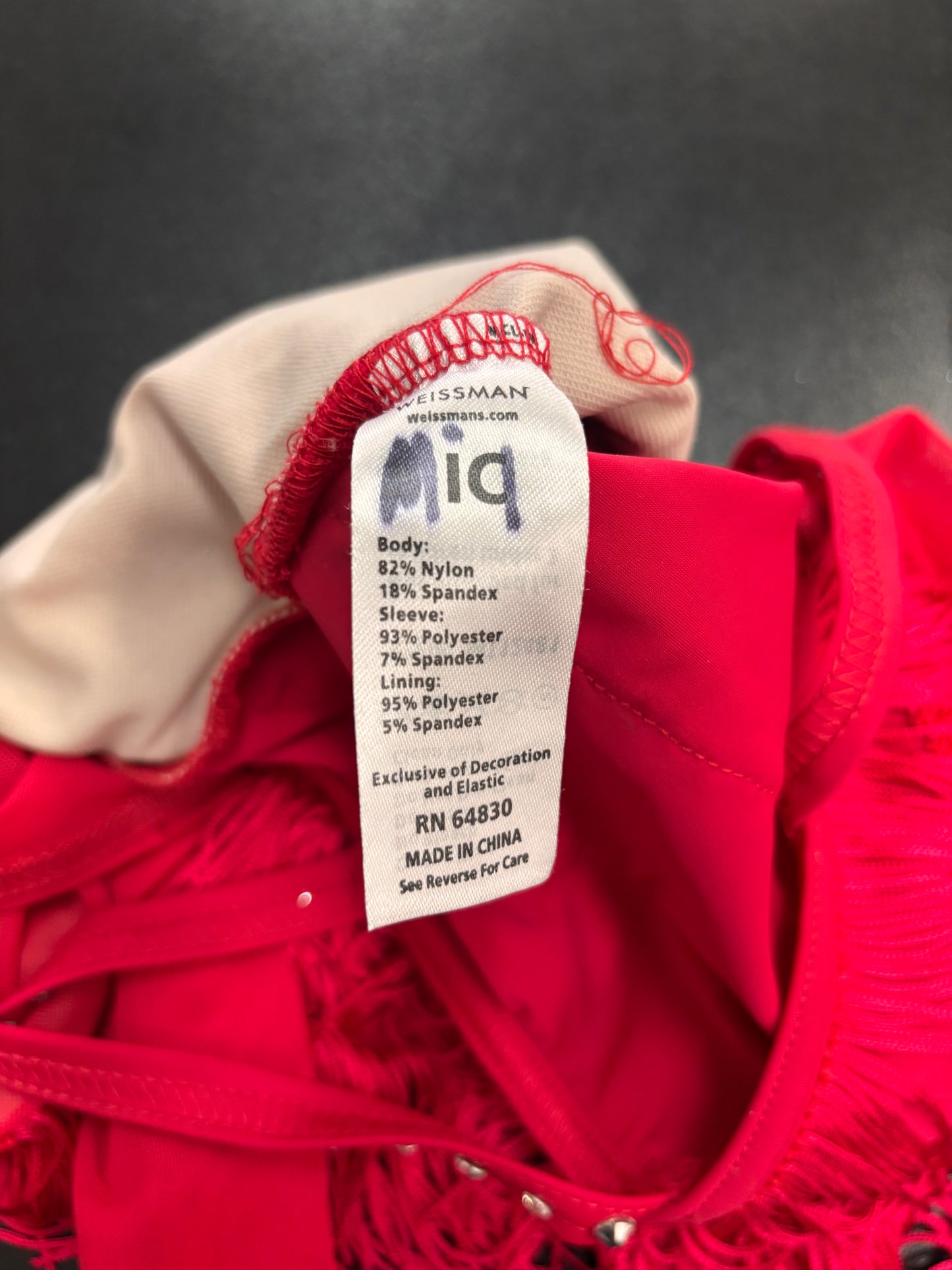 Child Intermediate Red Fringe Top with Stripped Pants