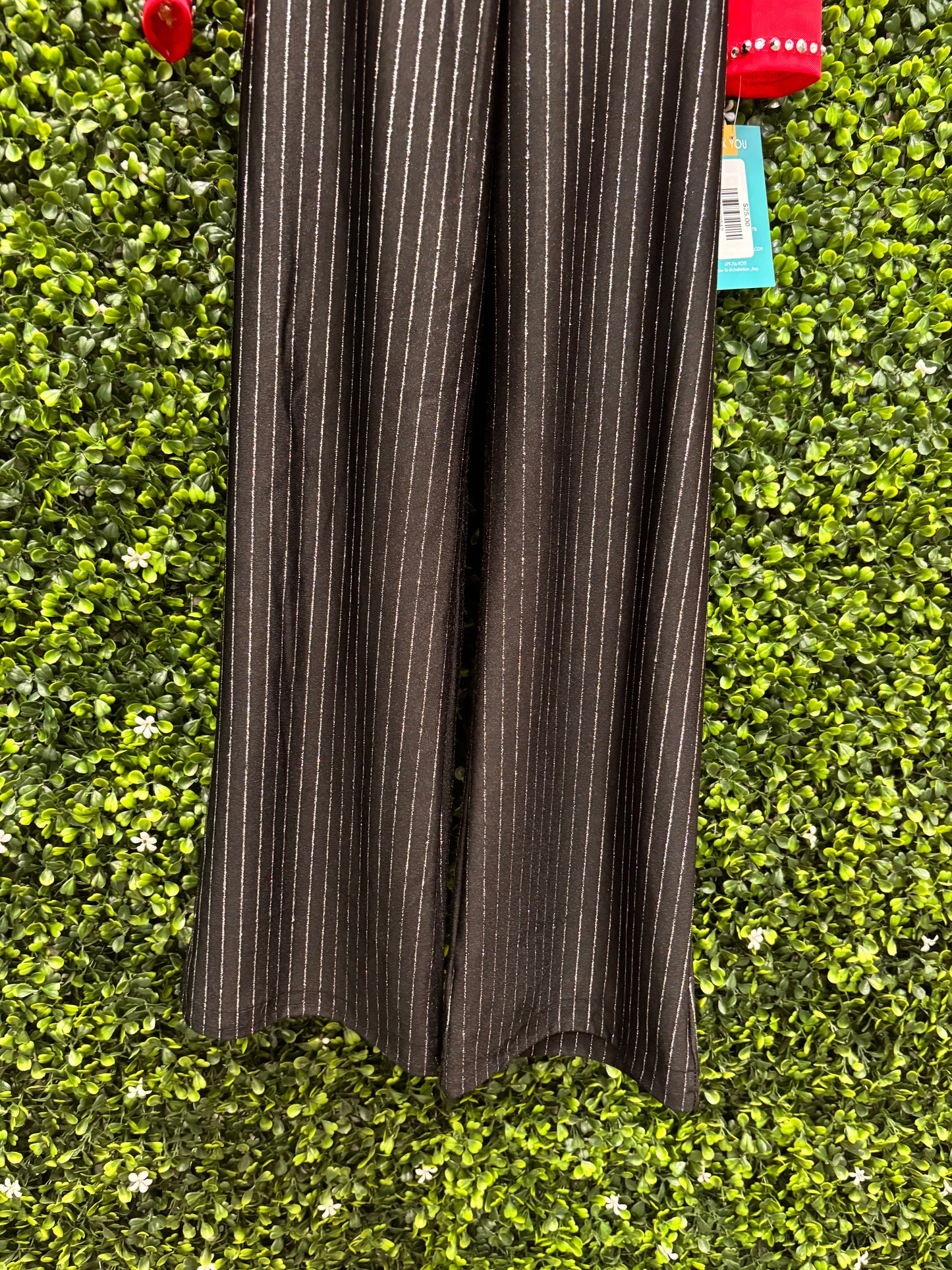 Child Intermediate Red Fringe Top with Stripped Pants