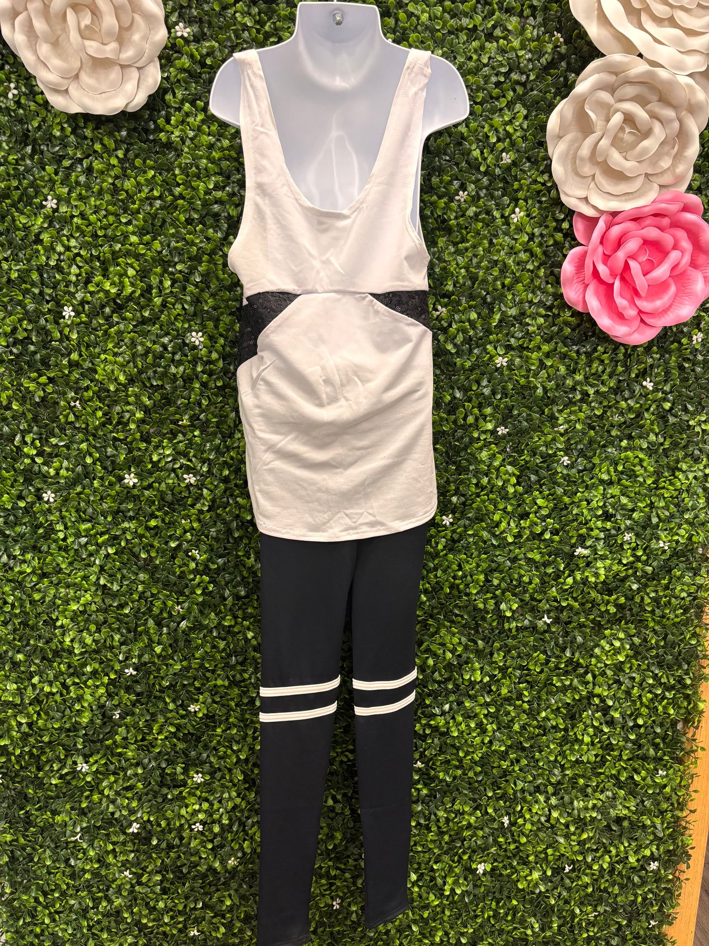 Child Small Black and White Tank with pants - Costume