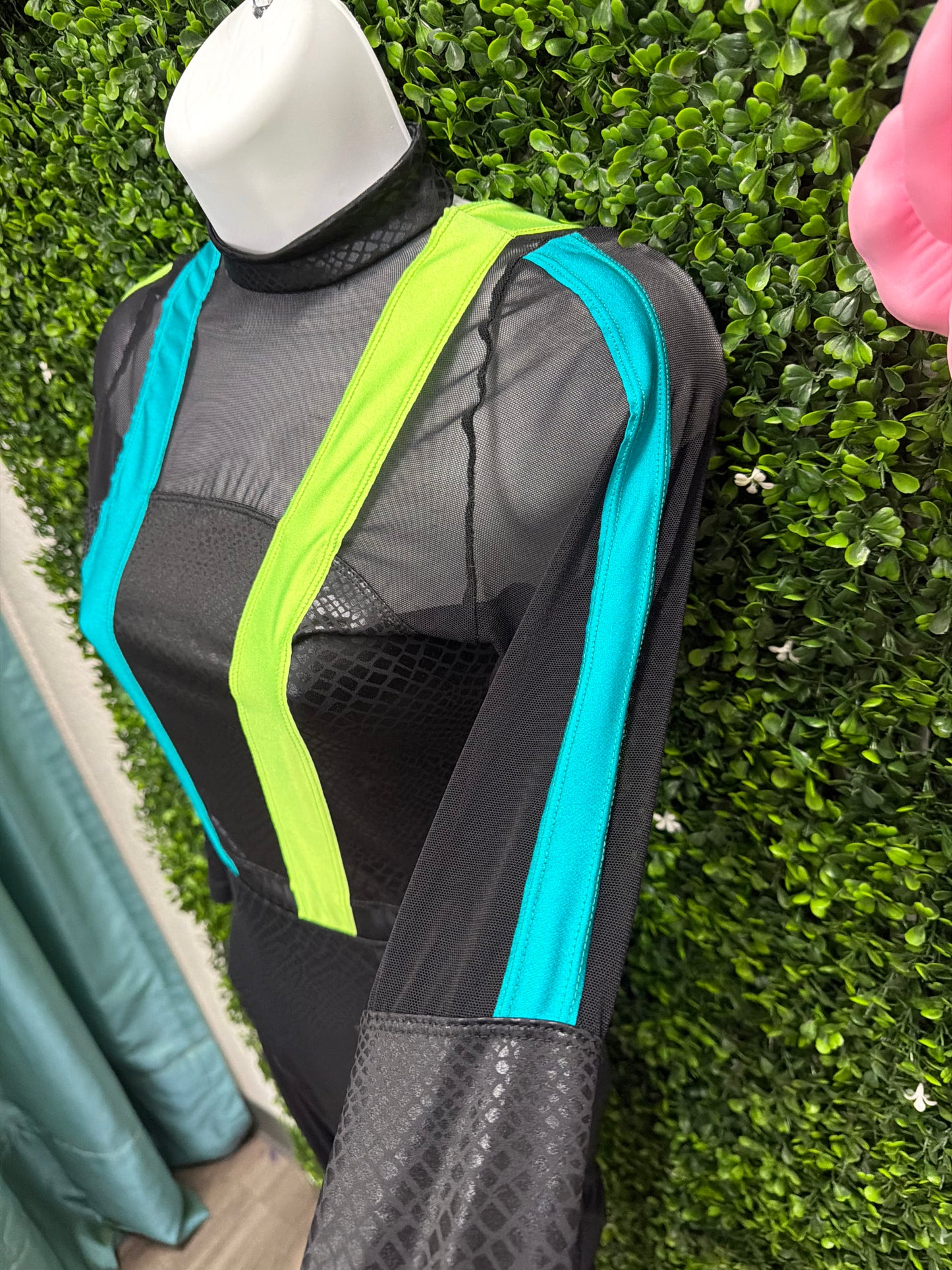 Adult Small Black Unitard with Neo Straps Costume